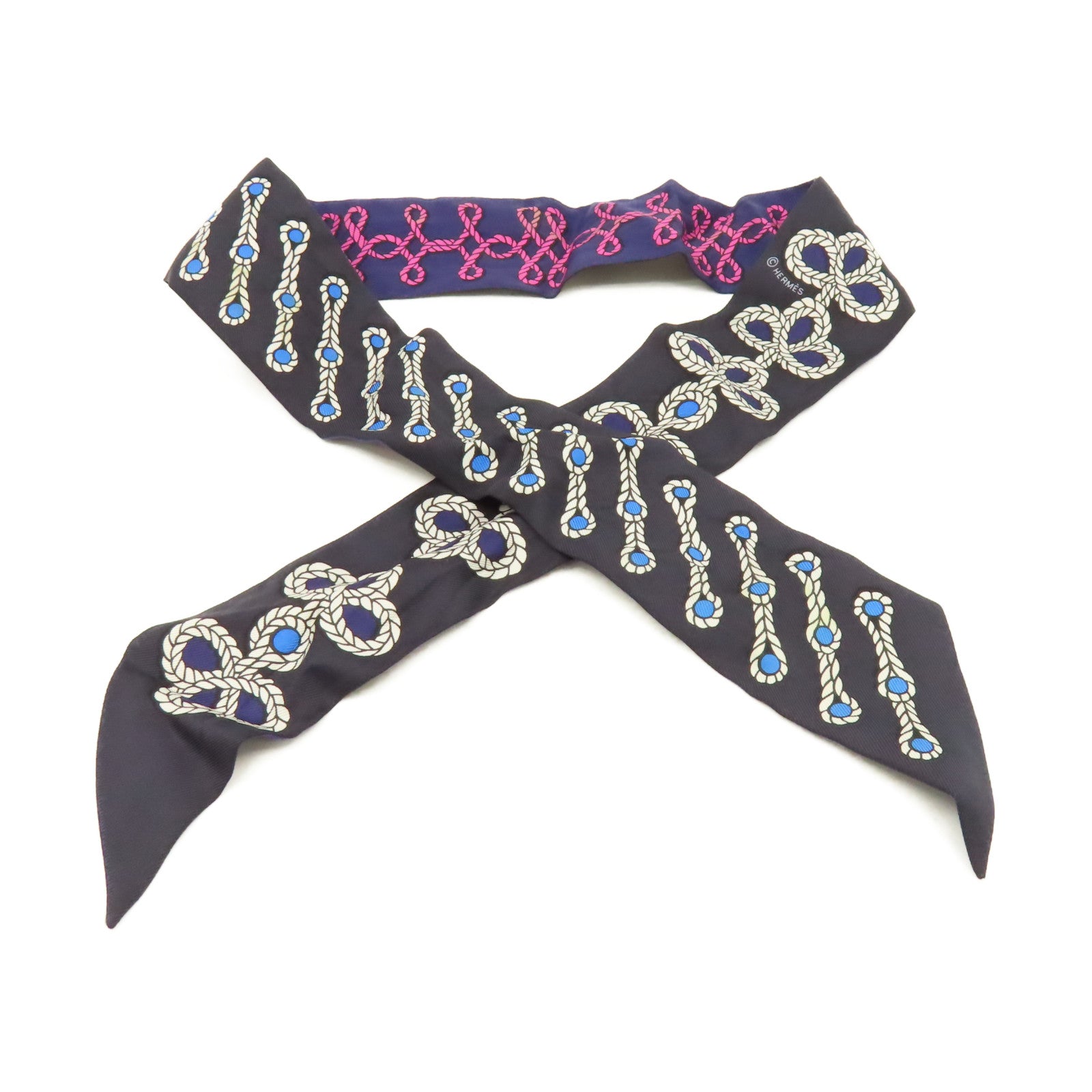 HERMES 【激減優惠】絲質Twilly Scarf絲巾粉紅色/紫色/黑色/彩色