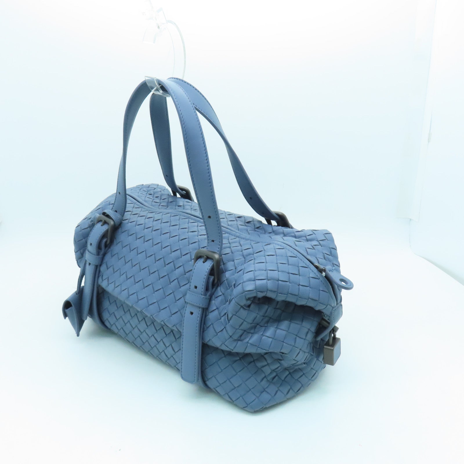 BOTTEGA VENETA Textured Leather Shoulder Bag Blue