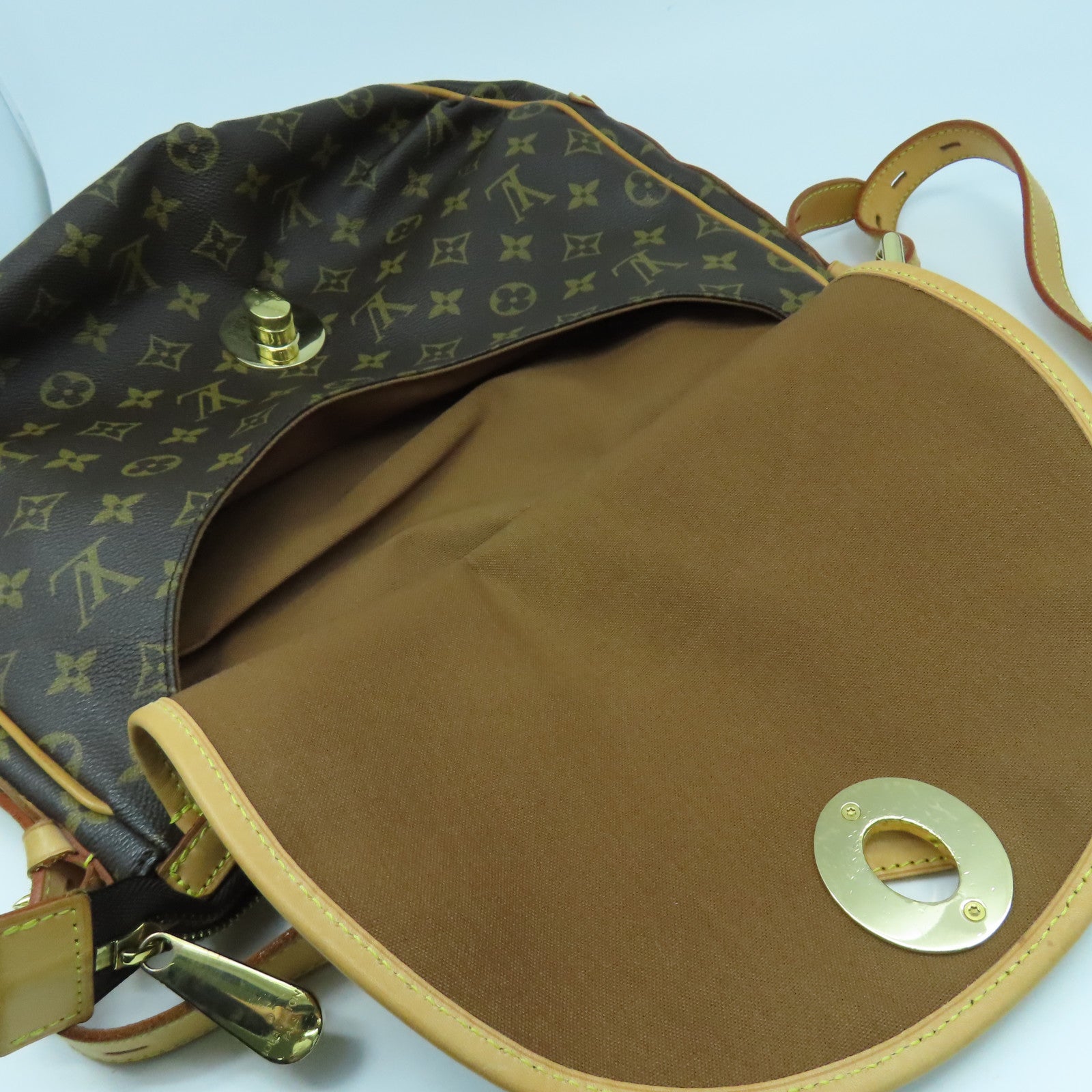 LOUIS VUITTON Monogram Tulum GM金扣肩背袋啡色