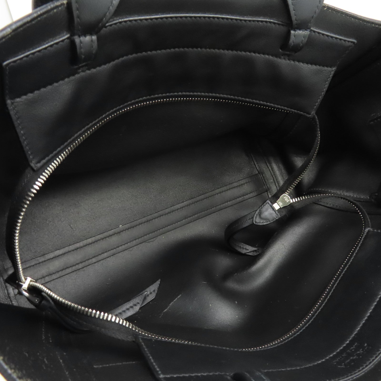 PRADA cowhide leather 2Way Bag silver buckle handle shoulder bag gray