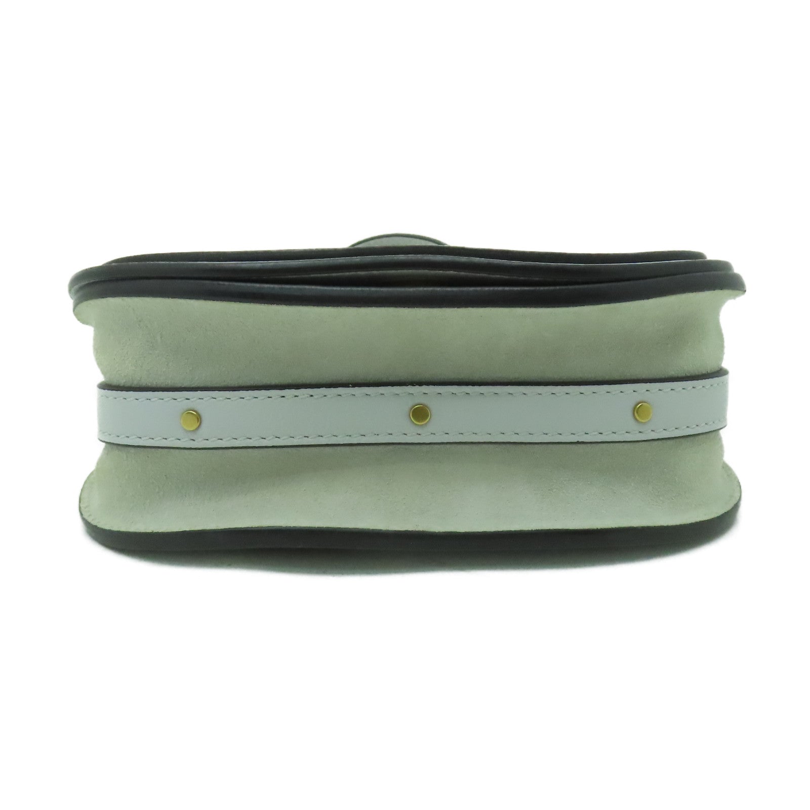 Chloe 牛皮皮革Shoulder Bag金扣肩背袋淺藍色