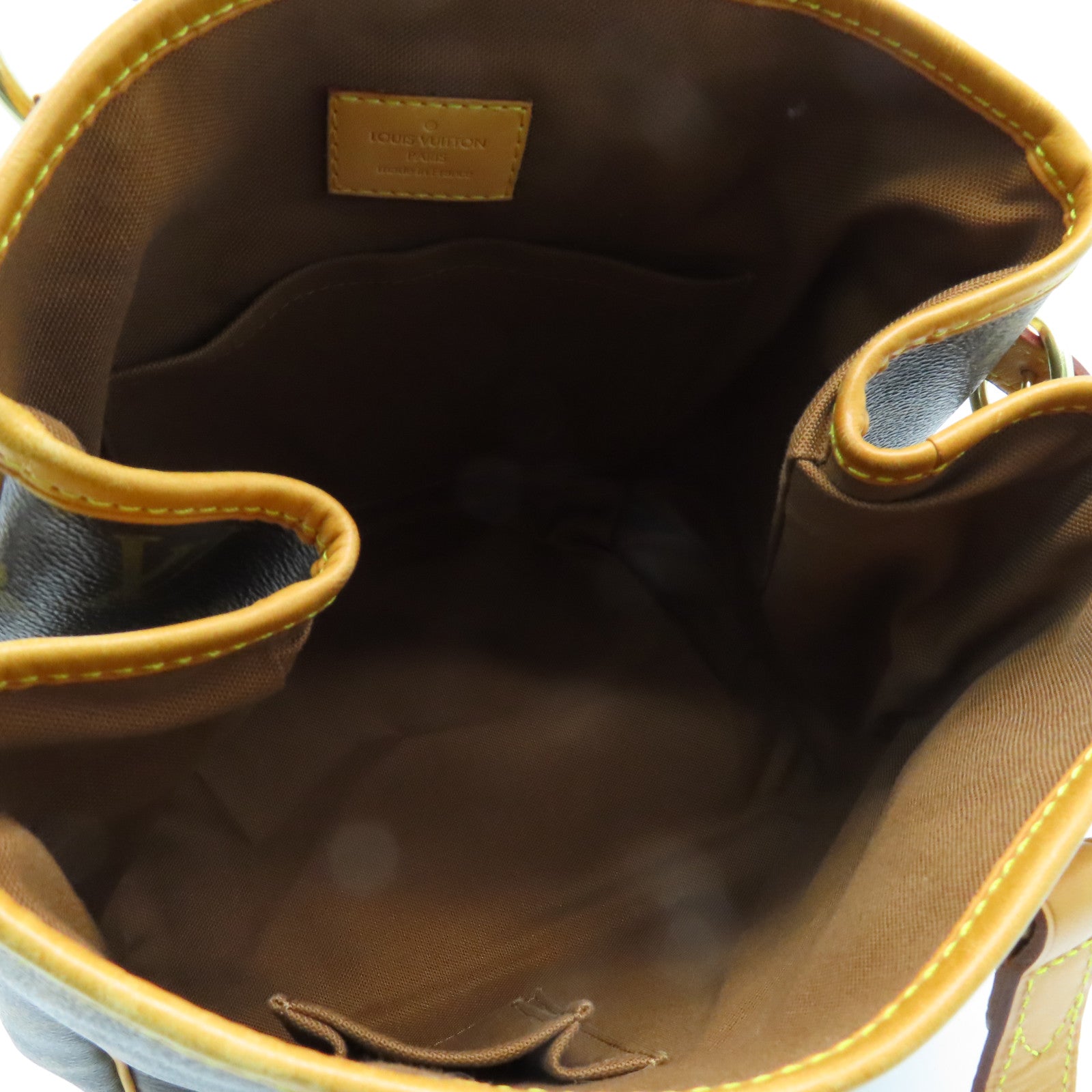 LOUIS VUITTON Monogram Batignolles Gold Buckle Handle Bag Brown