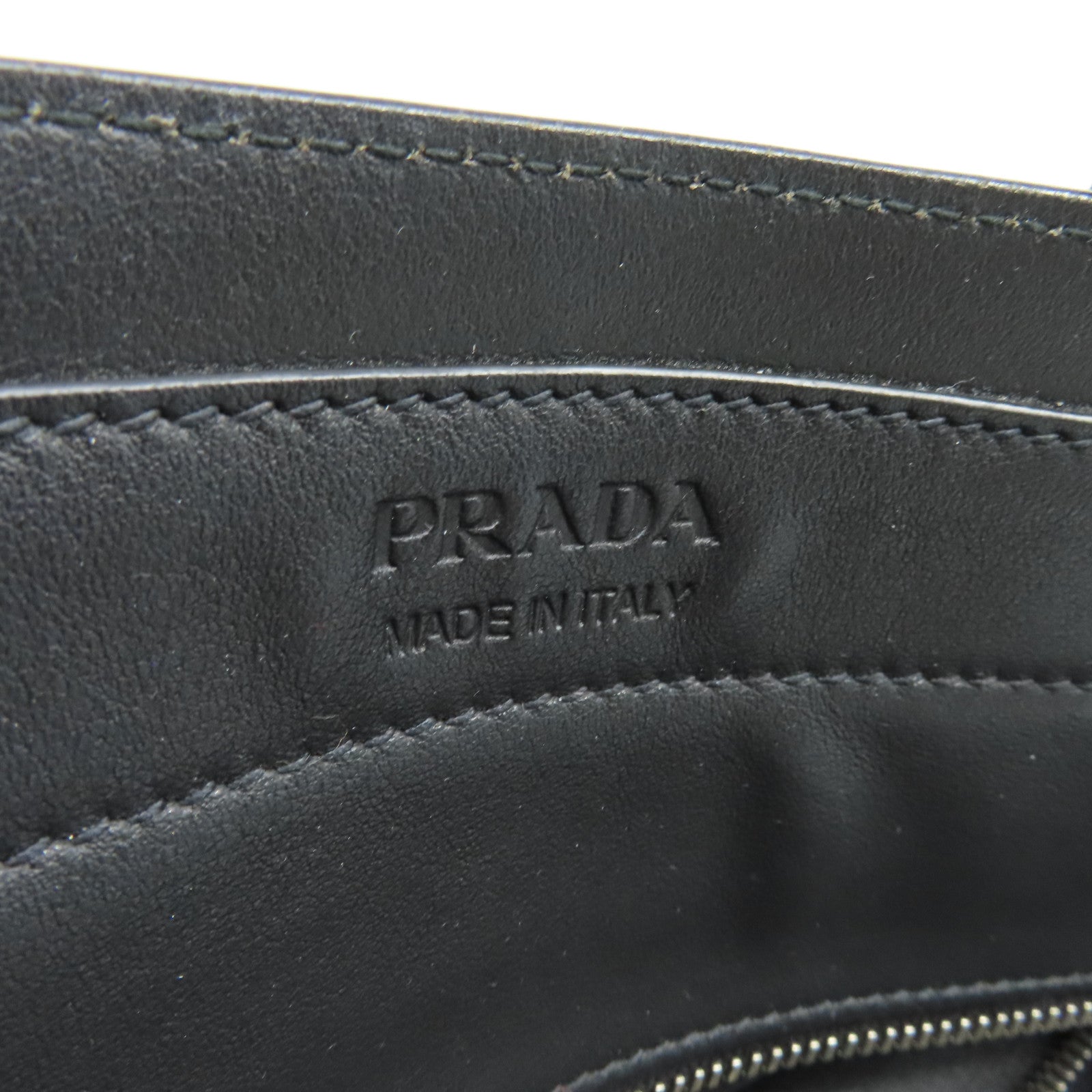 PRADA cowhide leather 2Way Bag silver buckle handle shoulder bag gray