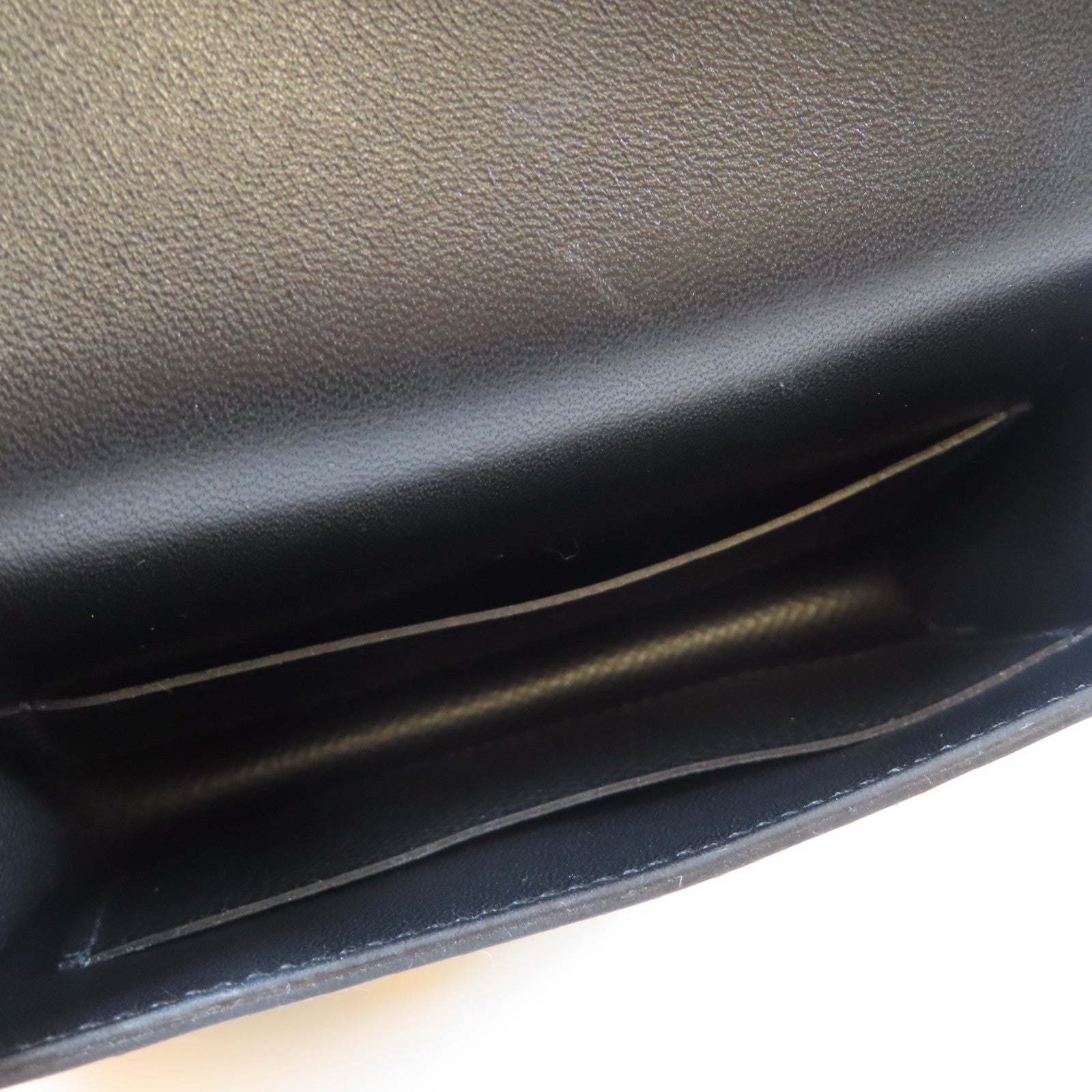 HERMES Epsom皮革Constance Slim金扣錢包Noir黑色