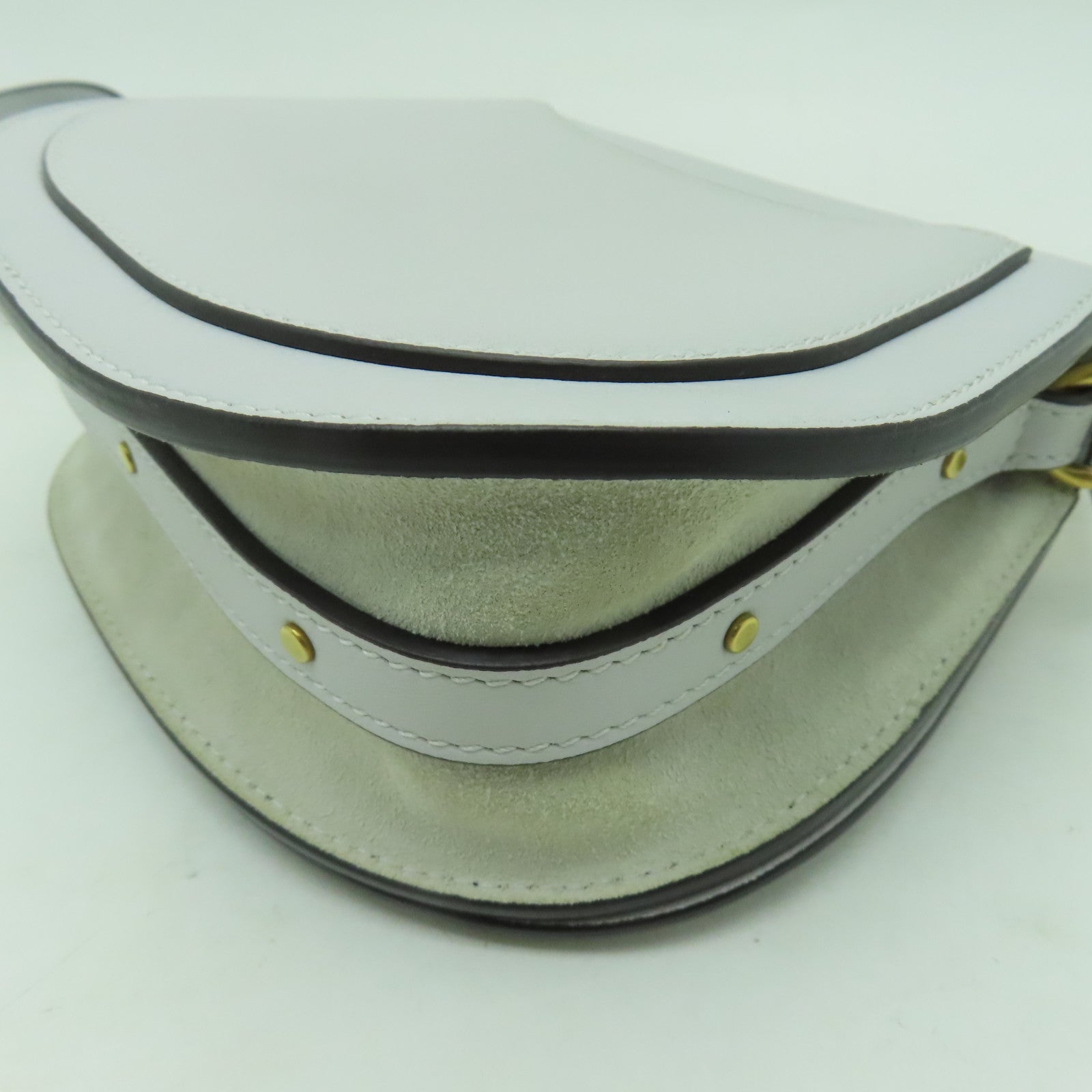 Chloe 牛皮皮革Shoulder Bag金扣肩背袋淺藍色