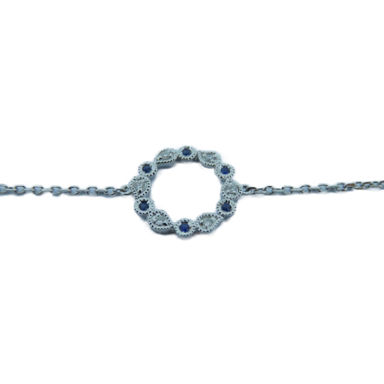 JEWELRY 【激减优惠】18K白金Sapphire Bracelet 0.02ct/0.03ct蓝宝石手链