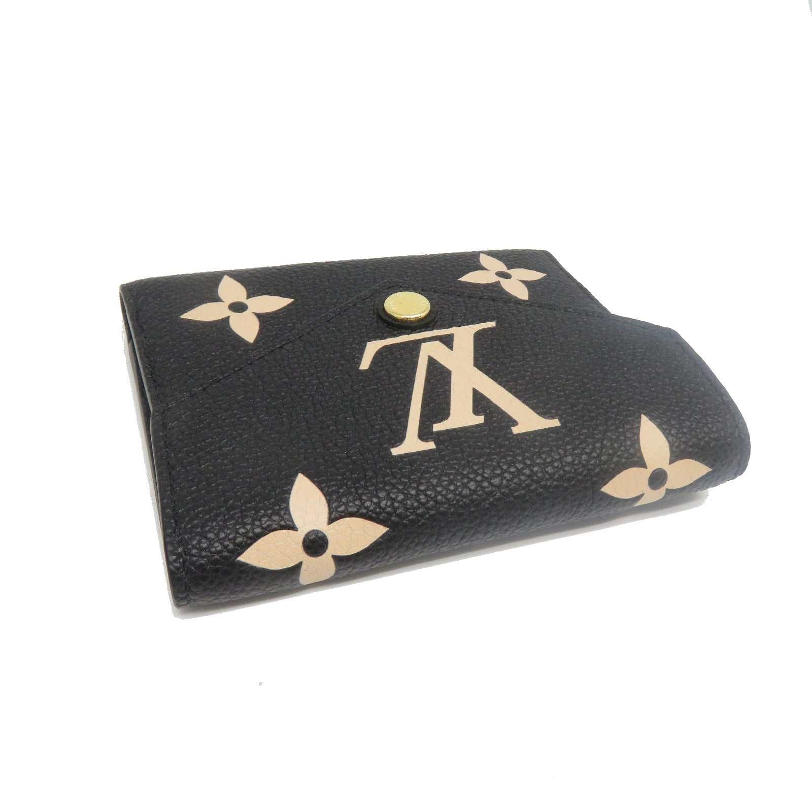 LOUIS VUITTON Monogram Empreinte Portefeuille Victorine金扣錢包黑色