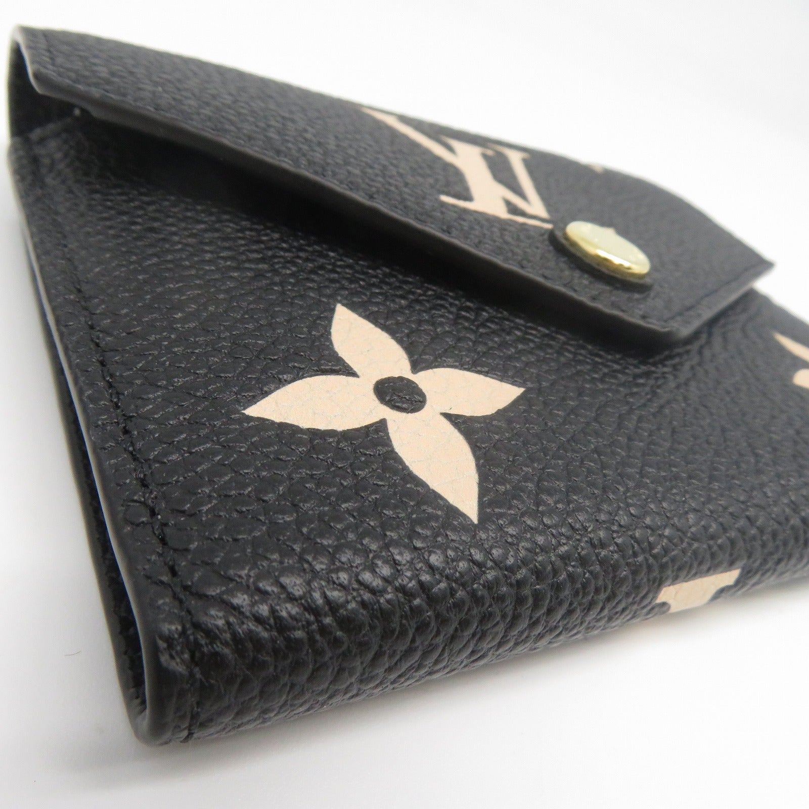 LOUIS VUITTON Monogram Empreinte Portefeuille Victorine金扣錢包黑色