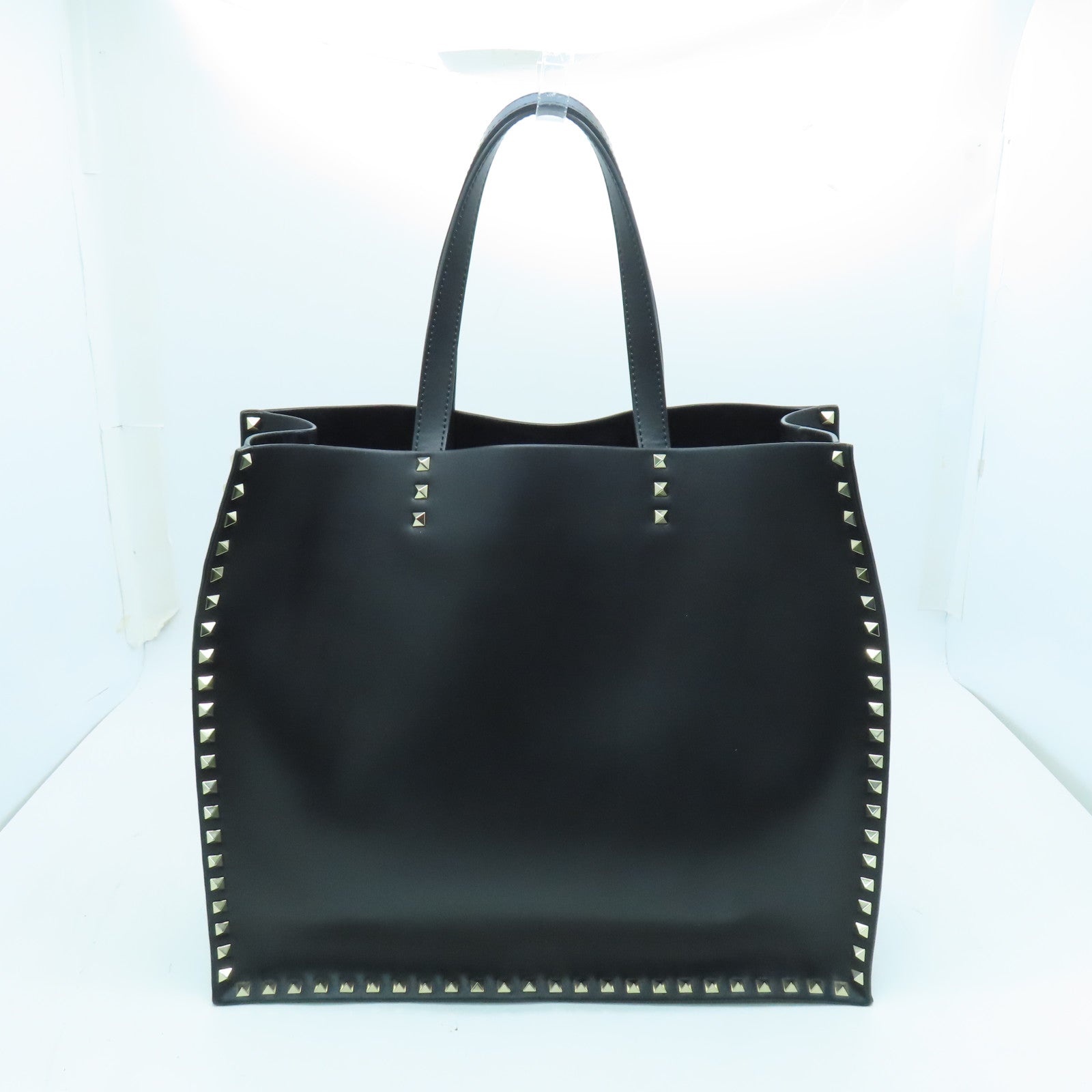 Valentino Leather 2way Shoulder Bag Gold Buckle Handle Shoulder Bag Black