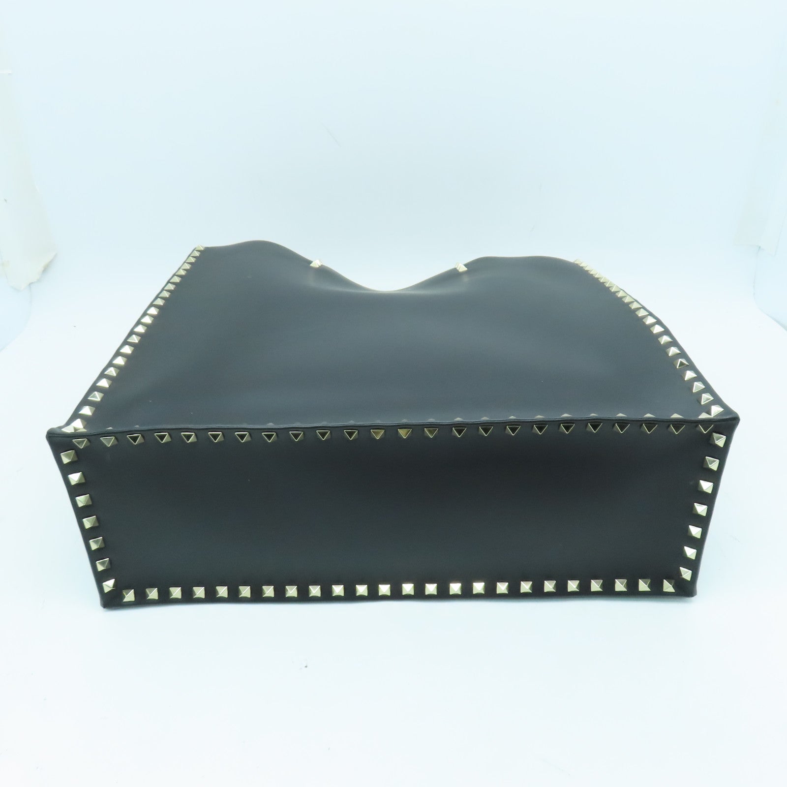 Valentino Leather 2way Shoulder Bag Gold Buckle Handle Shoulder Bag Black