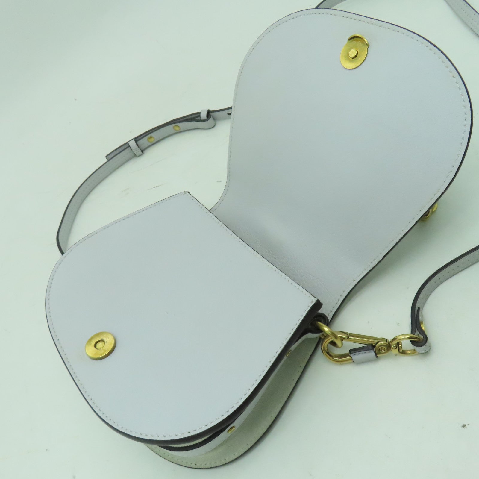 Chloe 牛皮皮革Shoulder Bag金扣肩背袋淺藍色