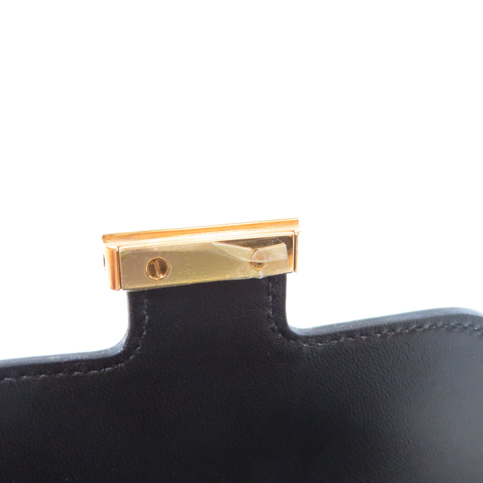 HERMES Epsom皮革Constance Slim金扣錢包Noir黑色