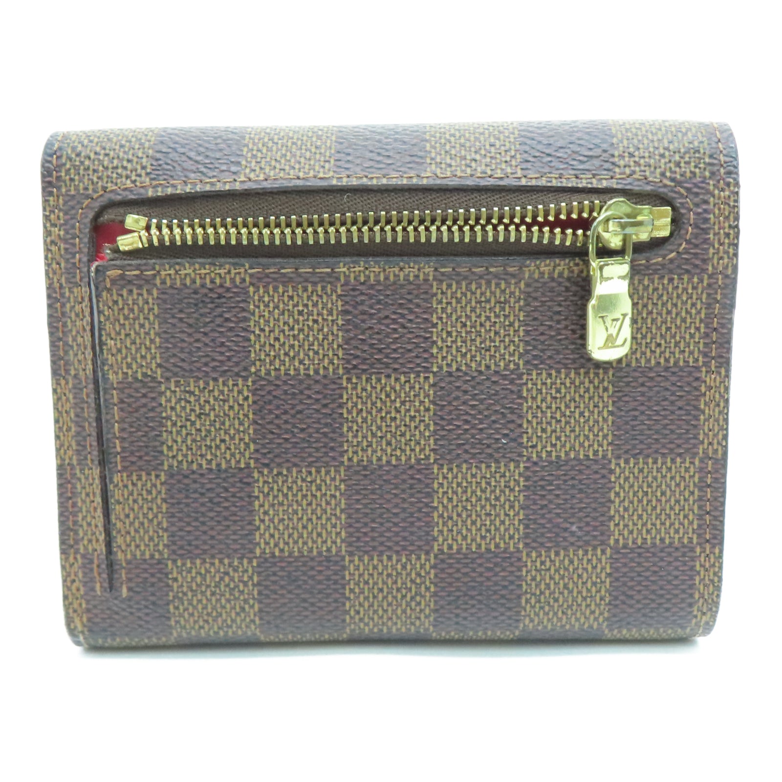 LOUIS VUITTON Damier Ebene Portefeuille Koalat金扣錢包棕色