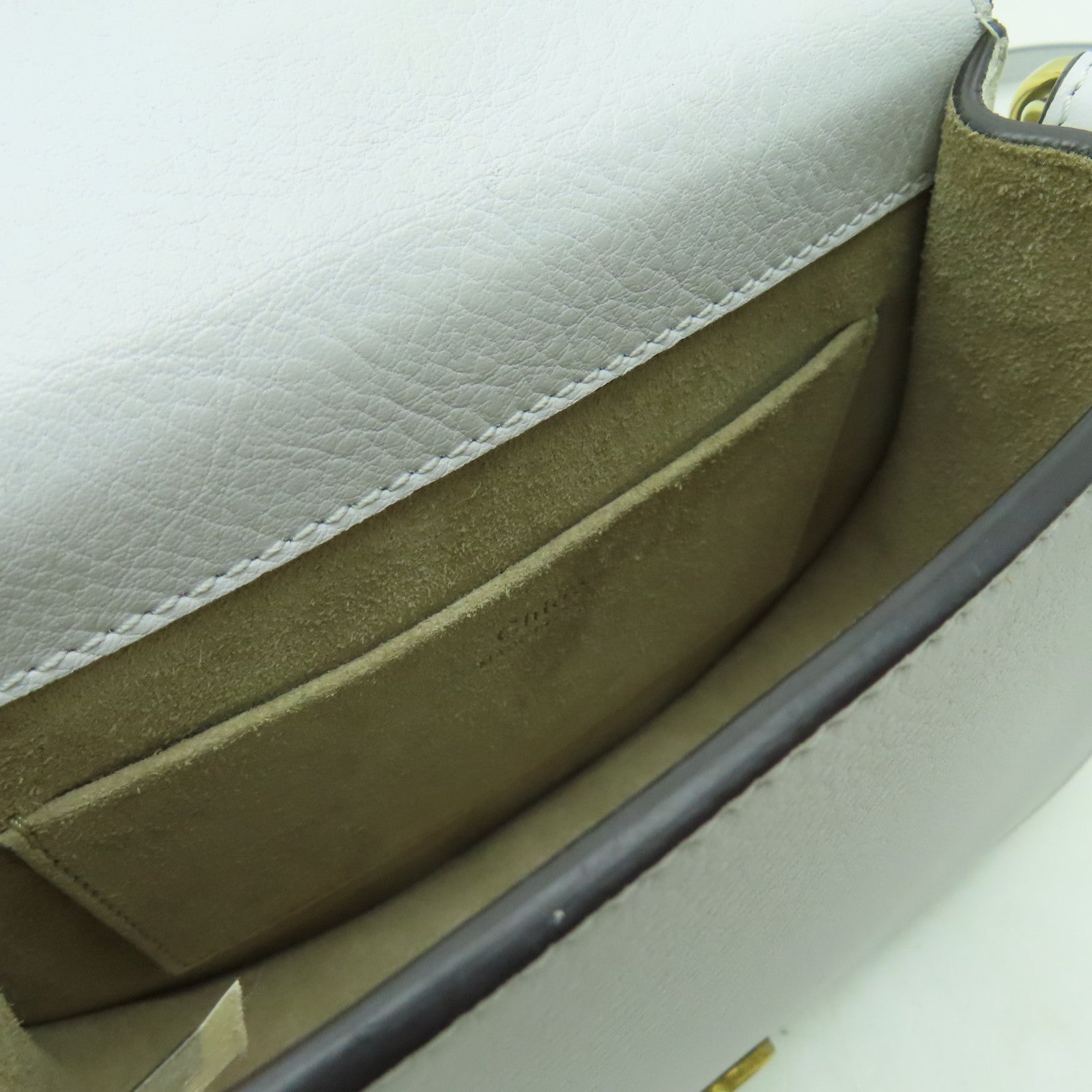 Chloe 牛皮皮革Shoulder Bag金扣肩背袋淺藍色