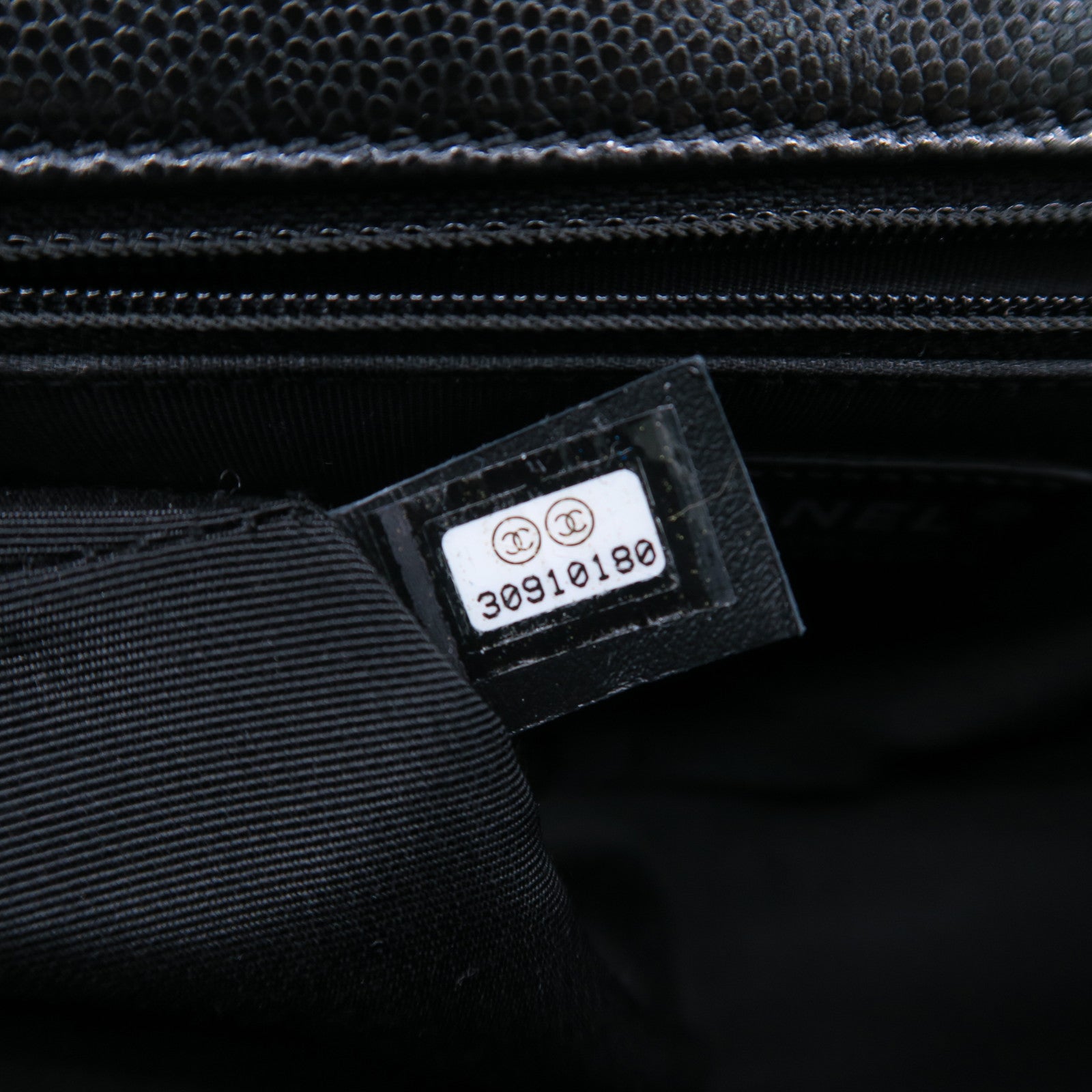 CHANEL 菱格牛皮皮革Chain Shoulder Bag銀扣鏈帶肩背袋黑色