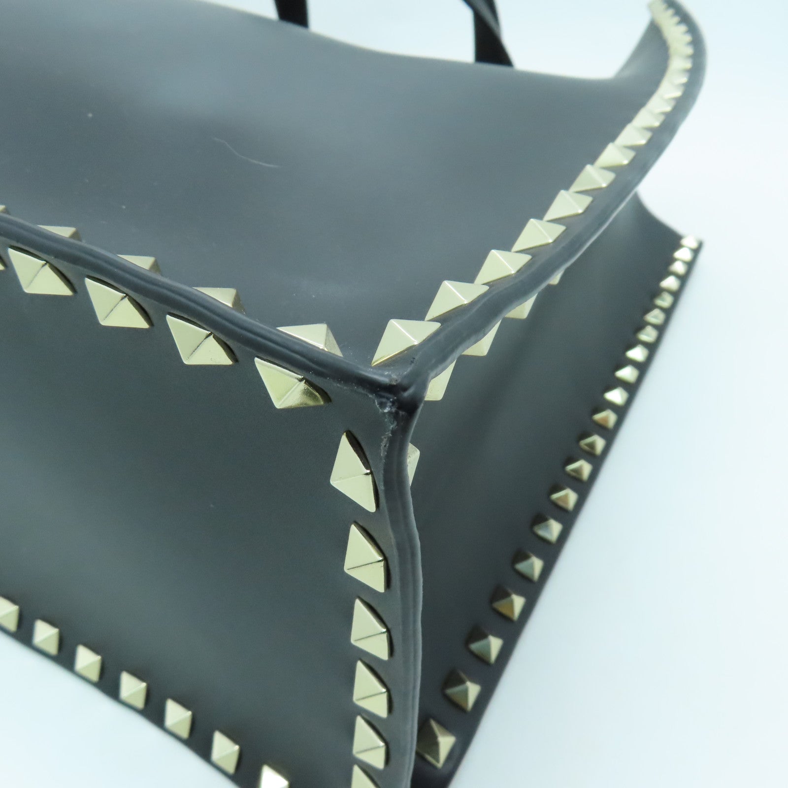 Valentino Leather 2way Shoulder Bag Gold Buckle Handle Shoulder Bag Black