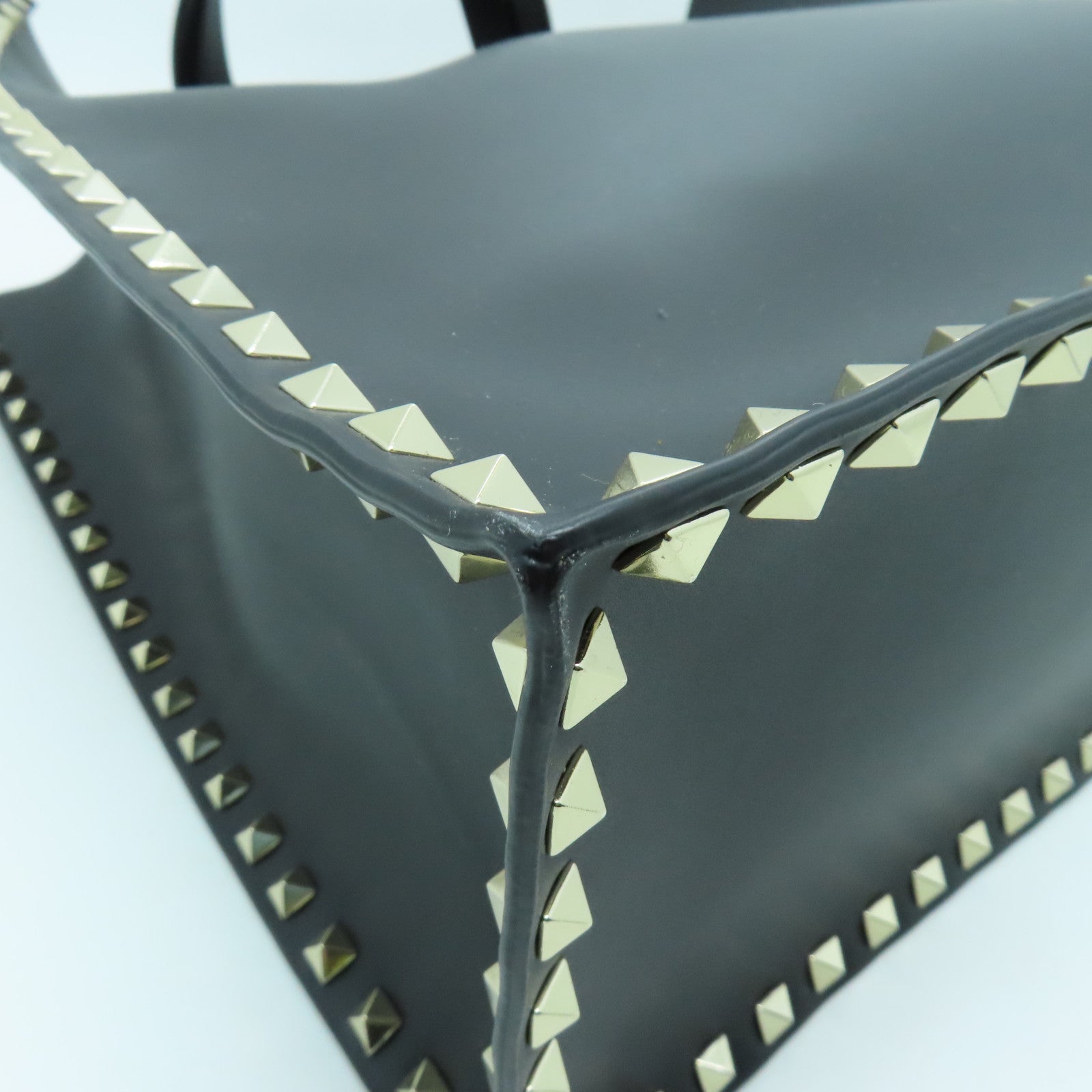 Valentino Leather 2way Shoulder Bag Gold Buckle Handle Shoulder Bag Black