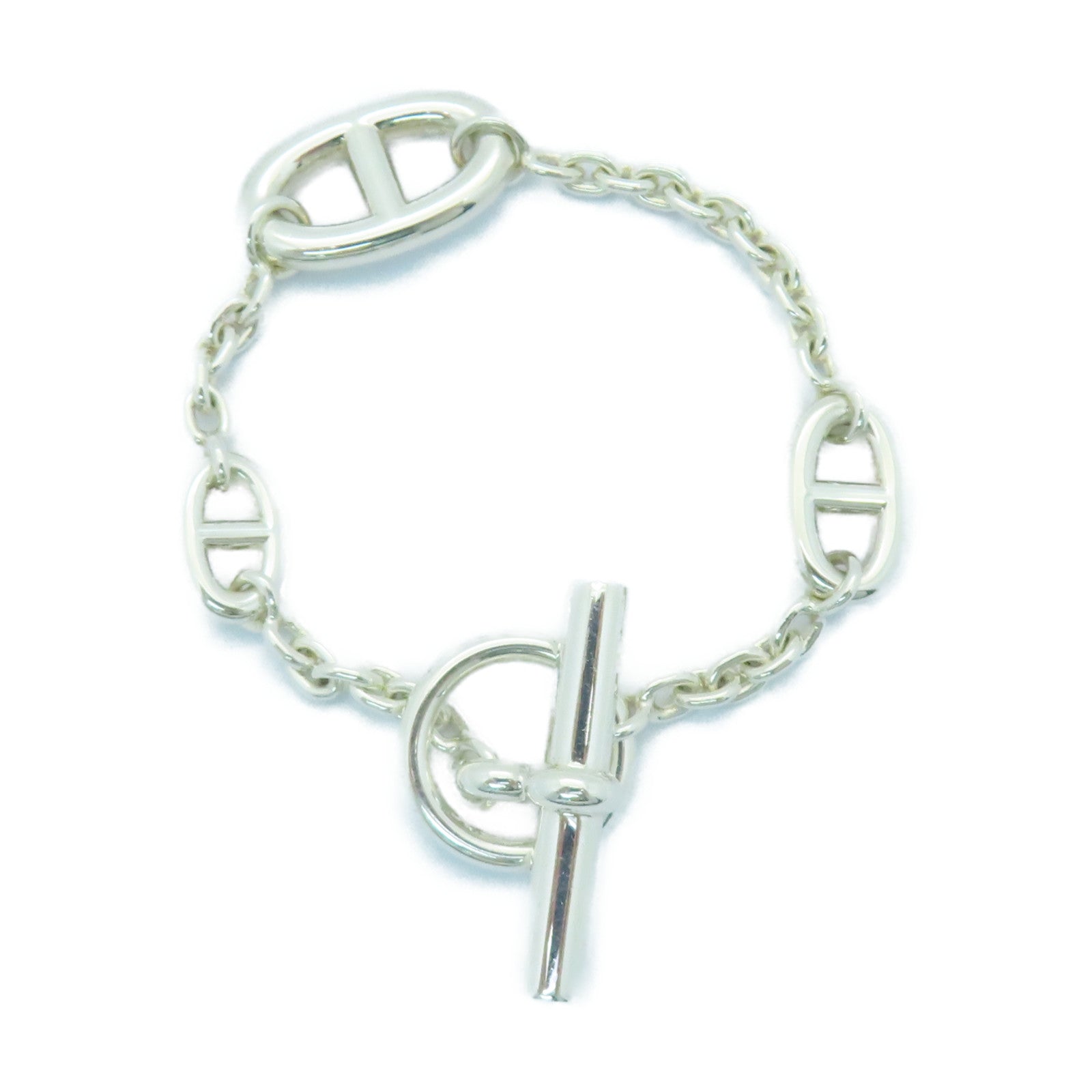 HERMES 925純銀Chaine D'Ancre 925 Bracelet銀扣手鏈銀色