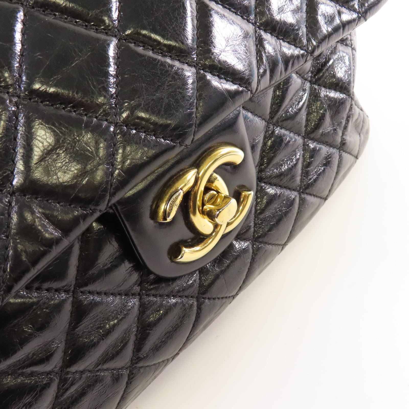 CHANEL 菱格牛皮皮革2Way Chain Shoulder Bag金扣鏈帶手挽肩背兩用袋黑色/酒紅色