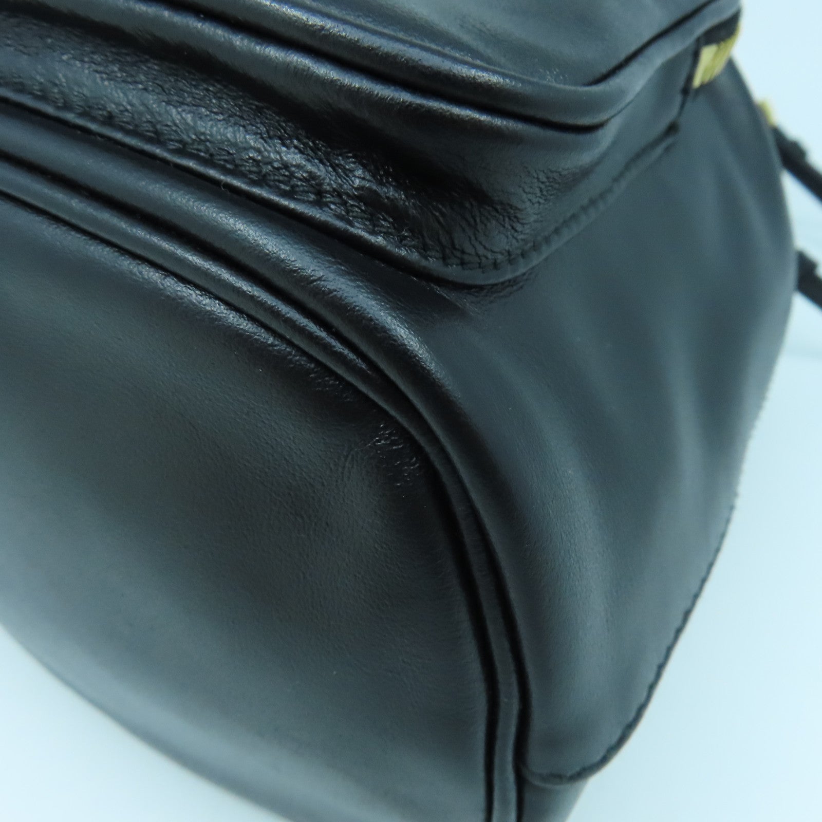 PRADA cowhide leather 2Way Bag gold buckle handle shoulder bag black