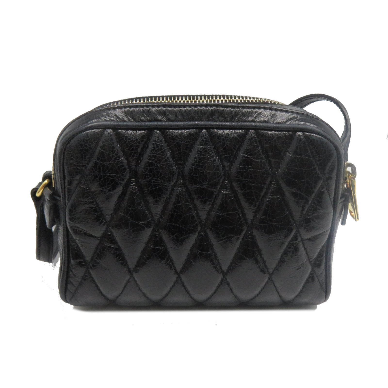 Miu Miu 羊皮皮革Shoulder Bag金扣肩背袋黑色