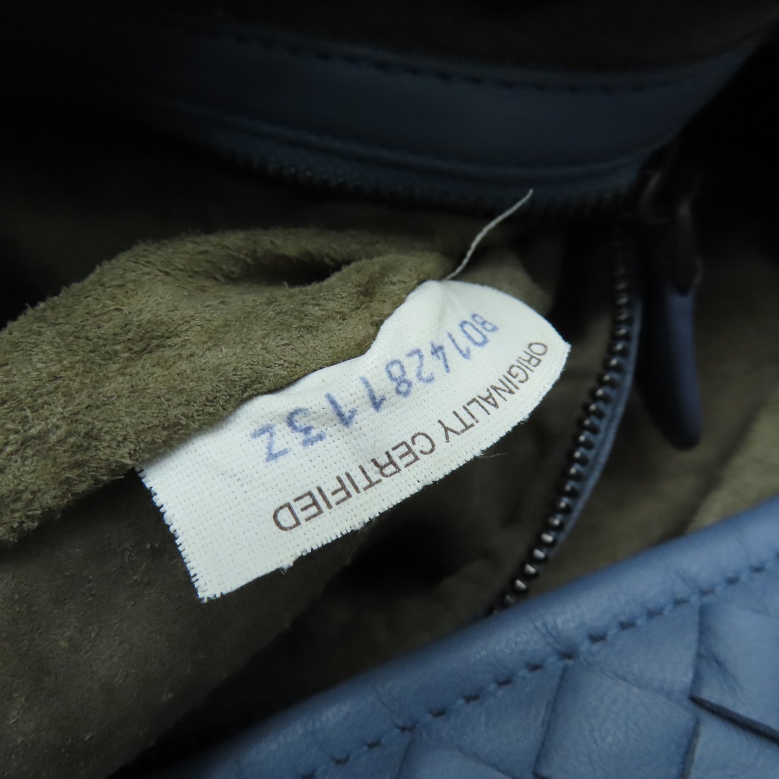 BOTTEGA VENETA Textured Leather Shoulder Bag Blue