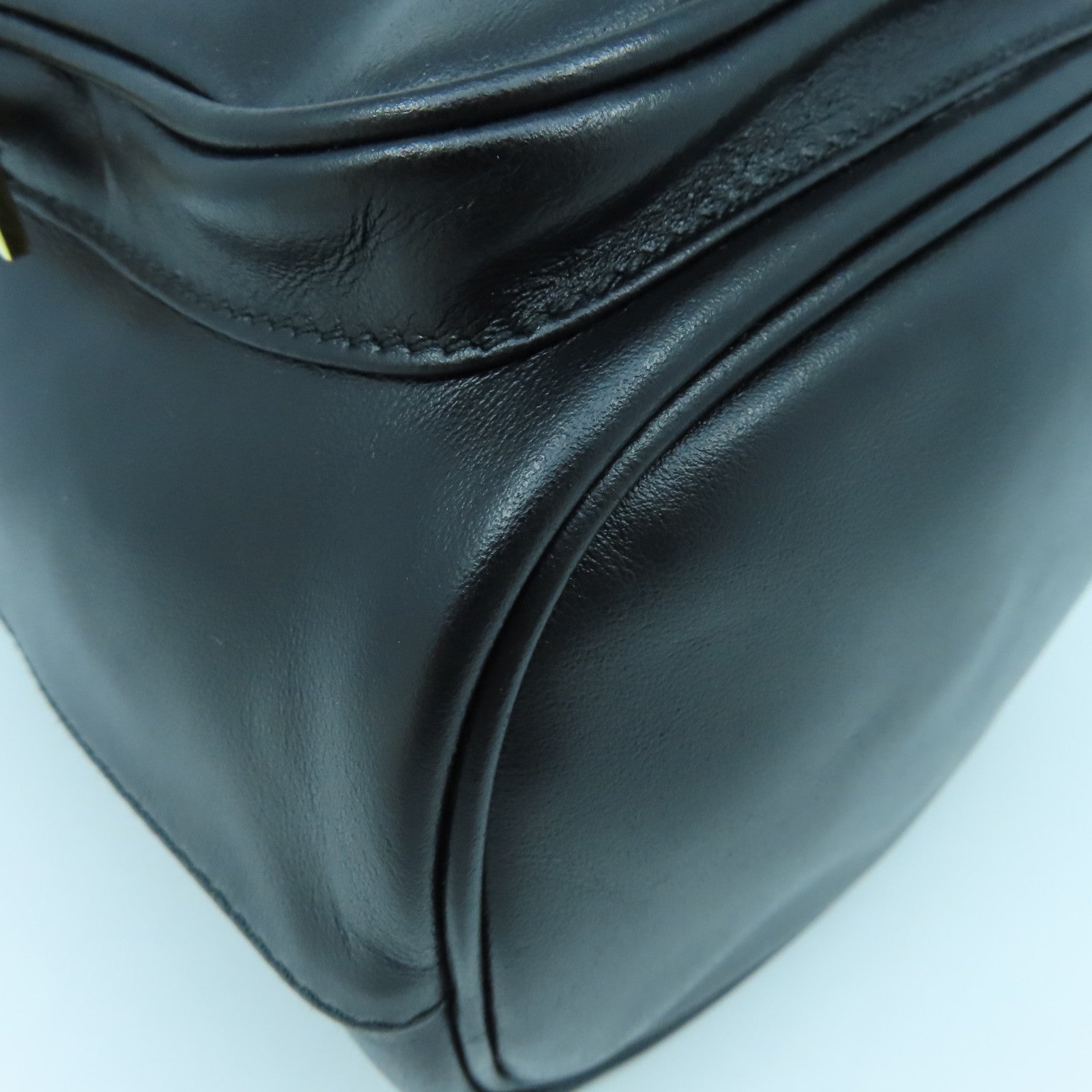 PRADA cowhide leather 2Way Bag gold buckle handle shoulder bag black