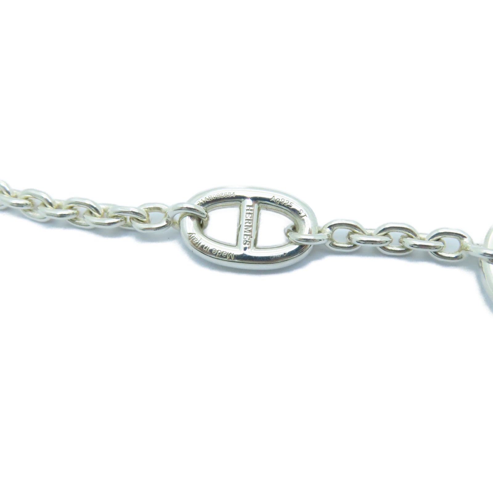 HERMES 925純銀Chaine D'Ancre 925 Bracelet銀扣手鏈銀色