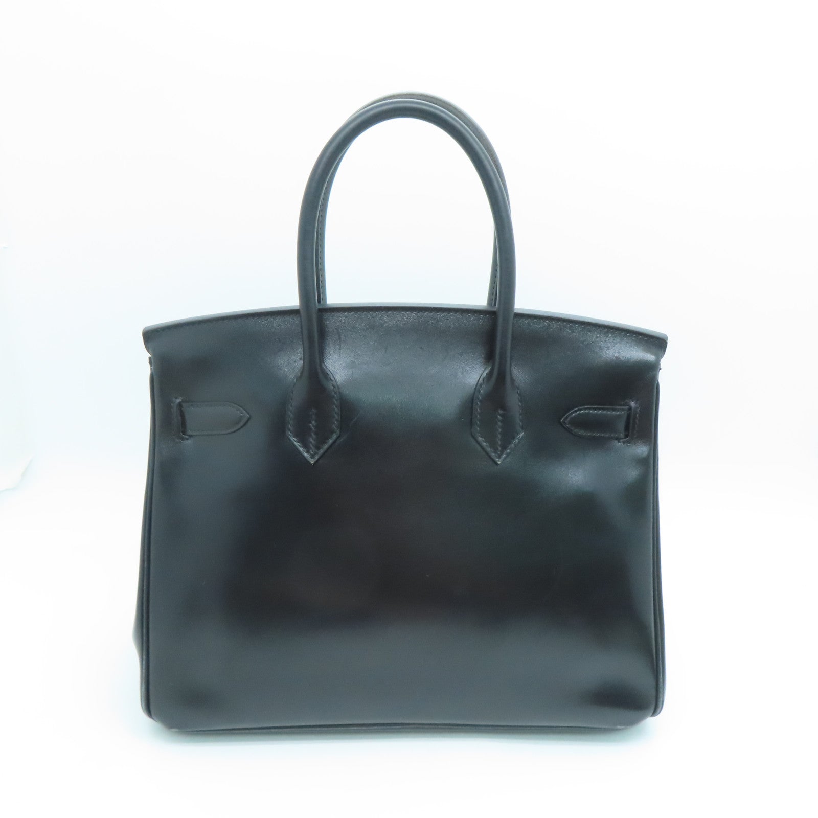HERMES Box Calf皮革Birkin 30 So Black手挽袋黑色