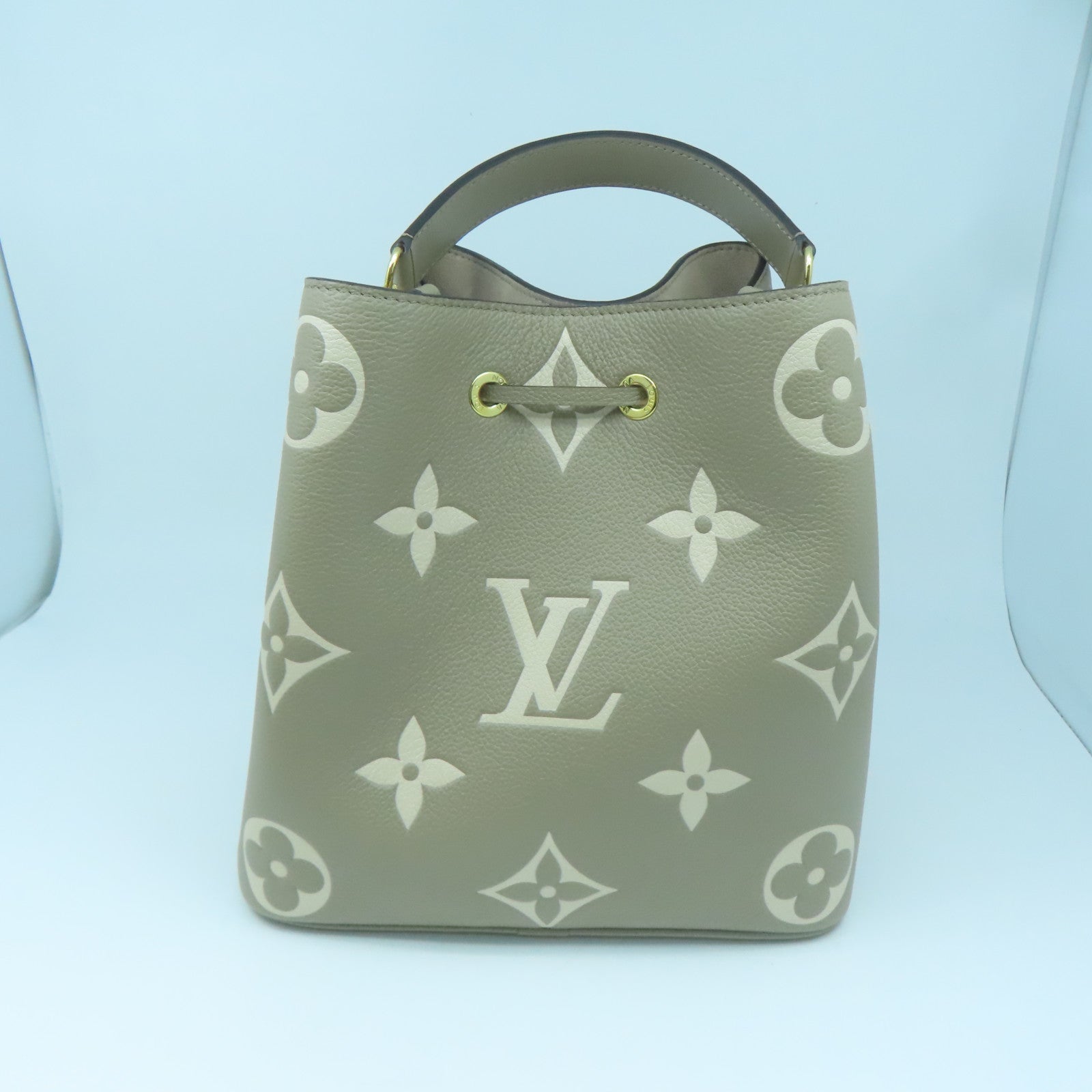 LOUIS VUITTON Monogram Empreinte Neonoe MM Handle Shoulder Bag Beige