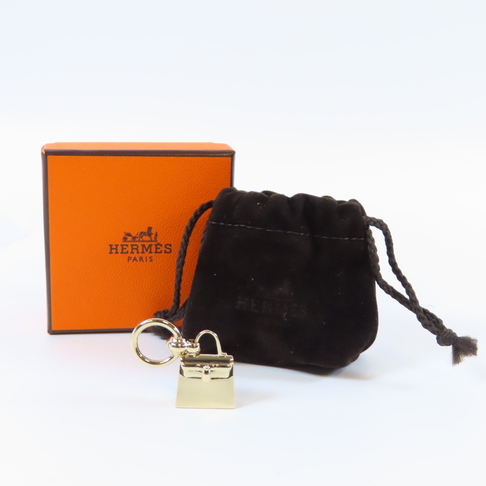 HERMES 金屬Mini Kelly Twilly Ring絲巾扣金色