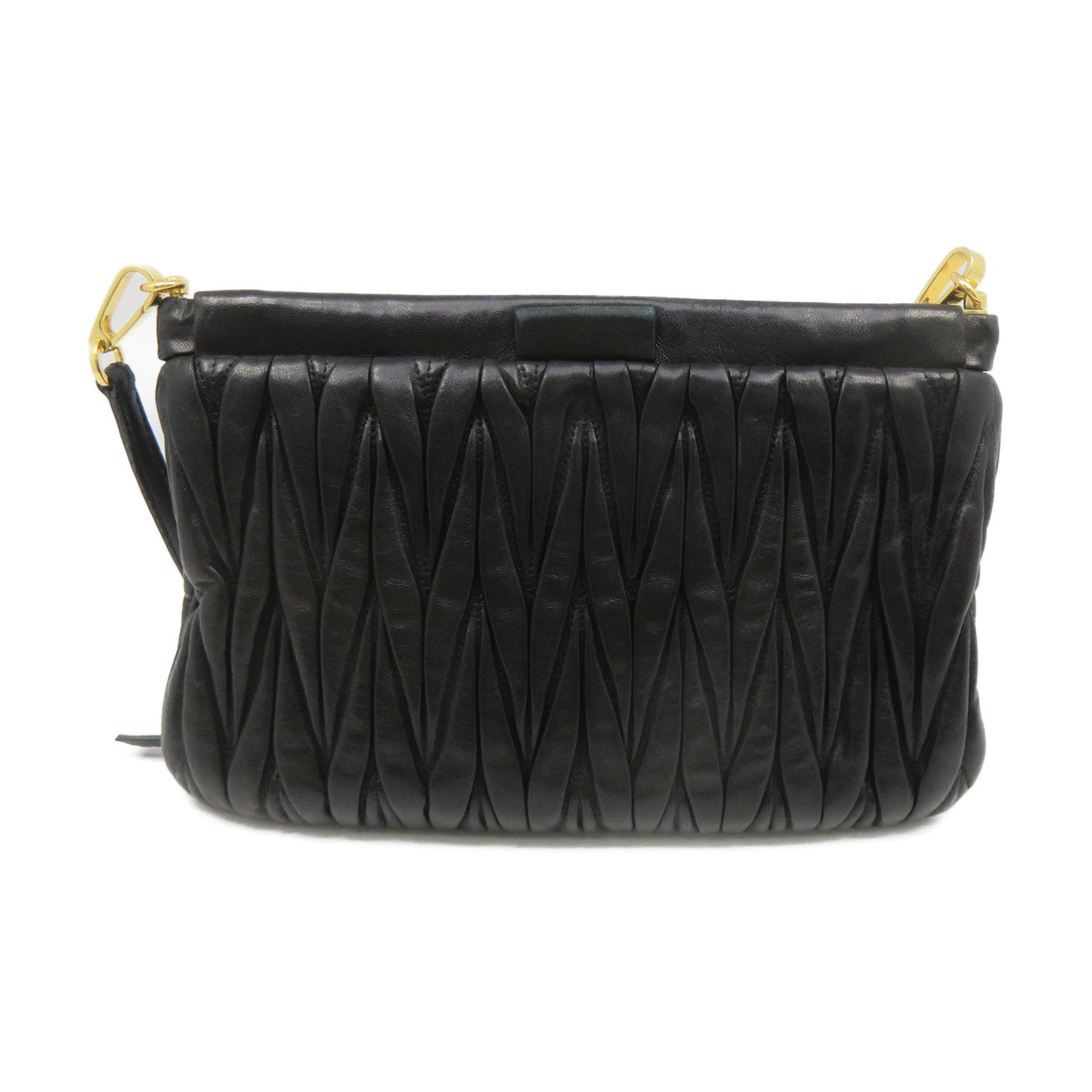 Miu Miu 羊皮皮革Shoulder Pouch Shoulder Bag肩背袋黑色