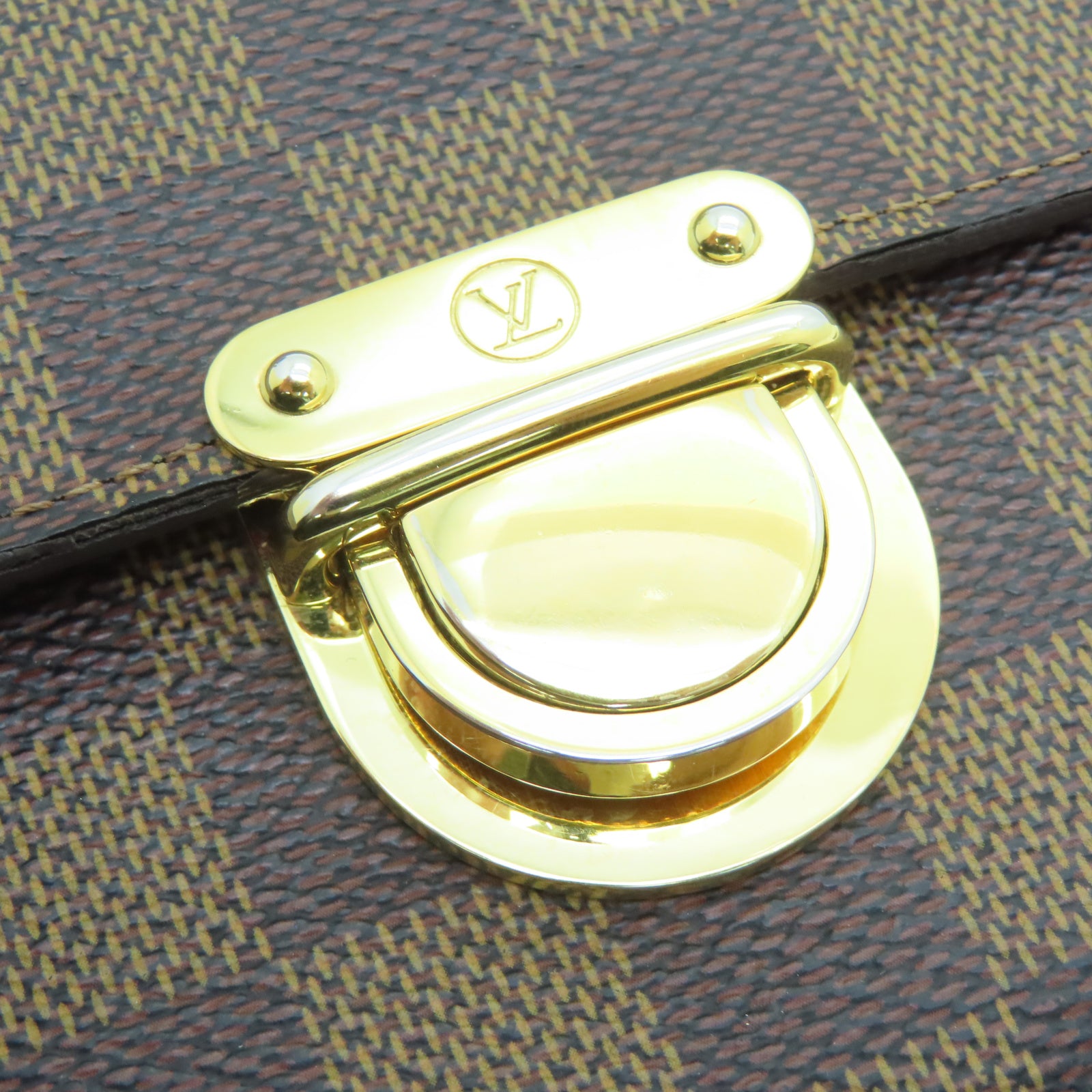 LOUIS VUITTON Damier Ebene Portefeuille Koalat金扣錢包棕色