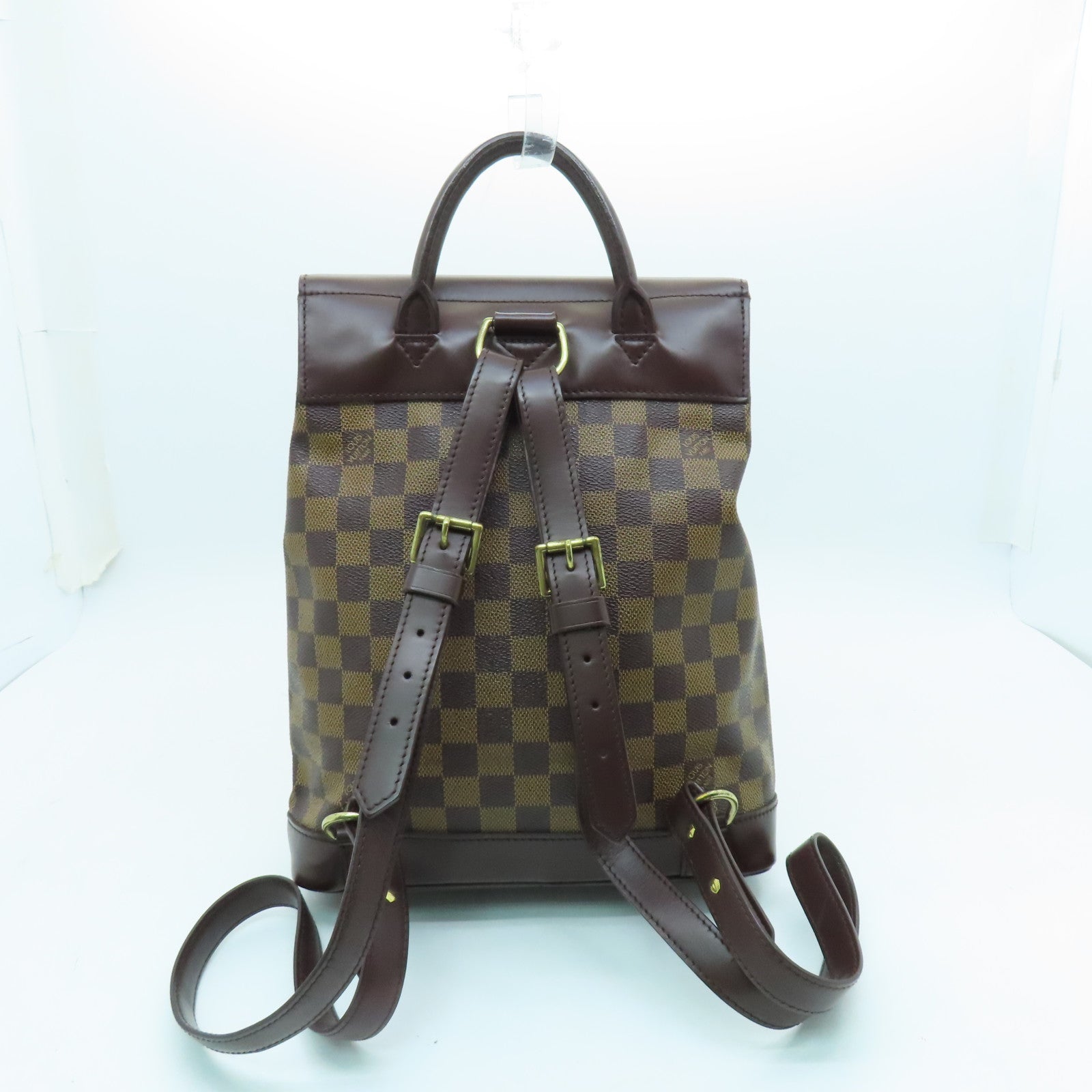 LOUIS VUITTON Damier Soho Centencire Gold Buckle Backpack Brown