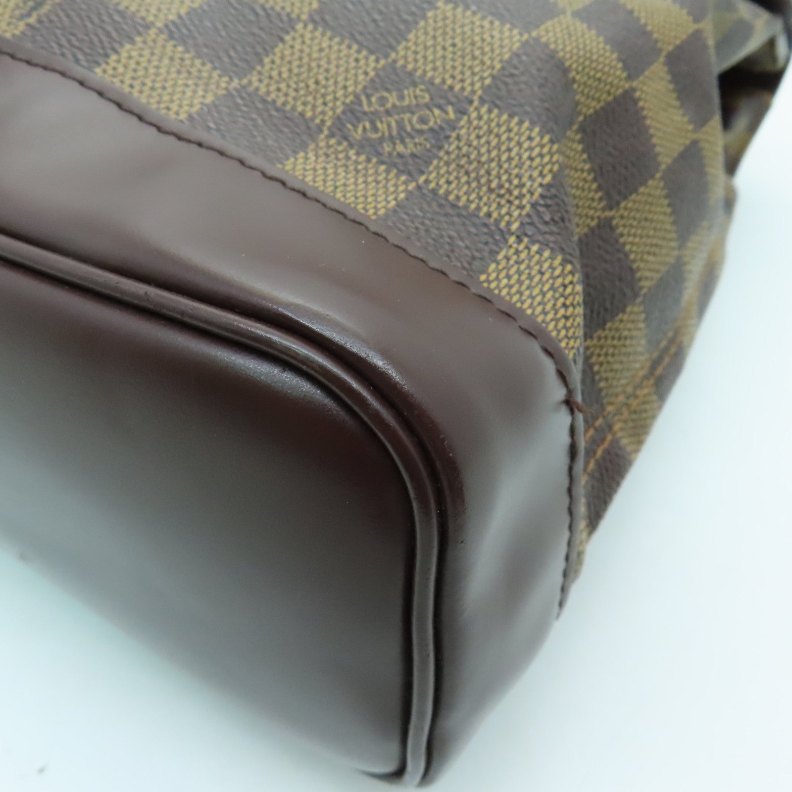 LOUIS VUITTON Damier Soho Centencire Gold Buckle Backpack Brown