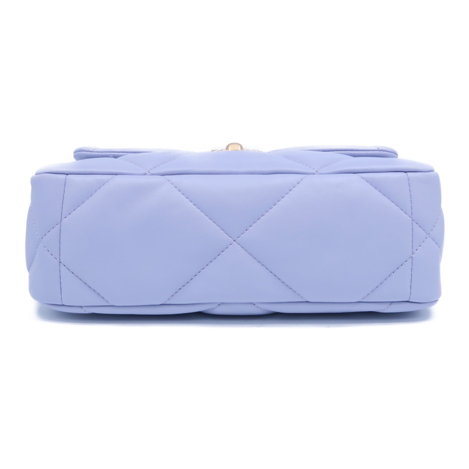 CHANEL 菱格羊皮皮革Chain Shoulder Bag金扣鏈帶手挽肩背兩用袋紫色