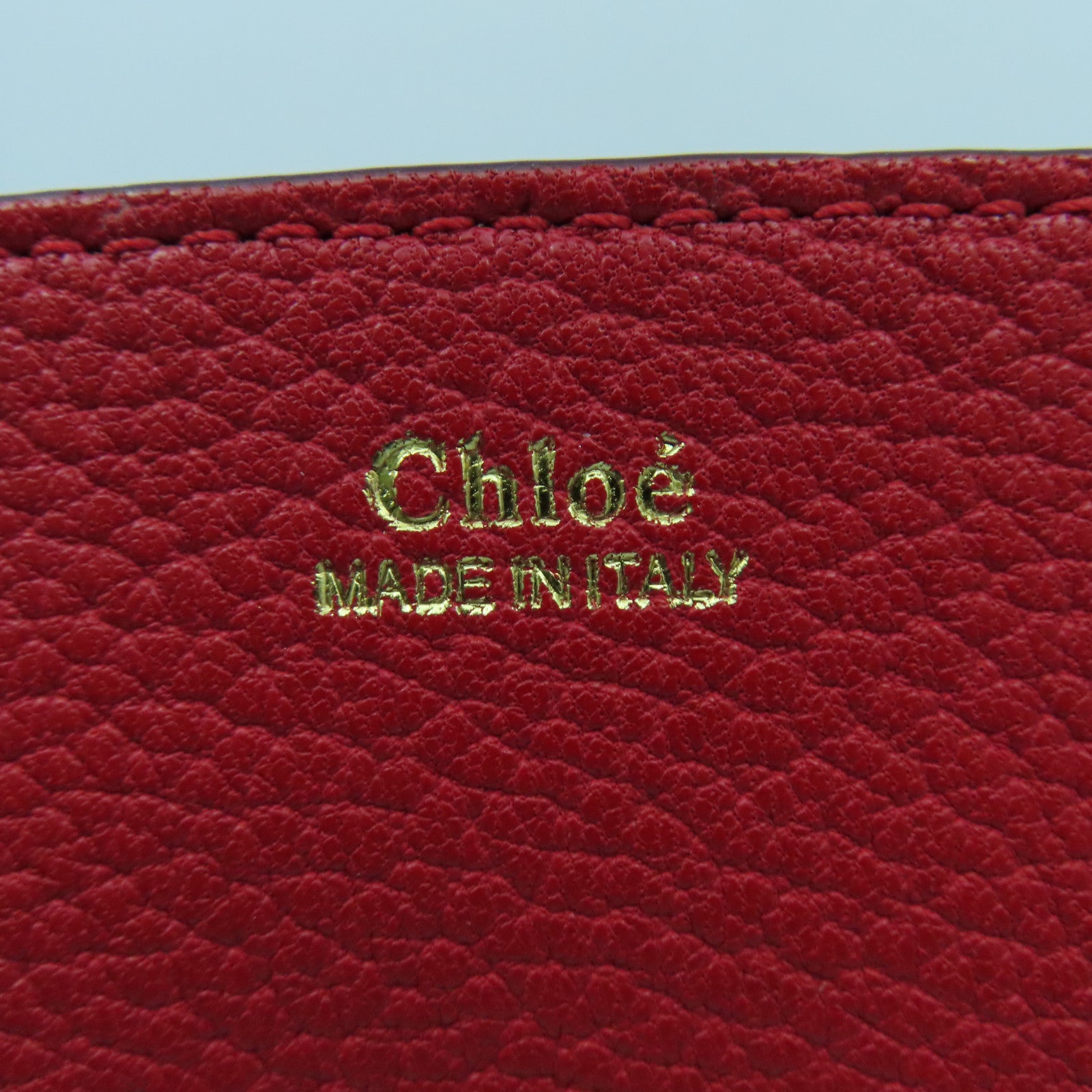 Chloe 牛皮皮革Drew Bag金扣鏈帶肩背袋紅色