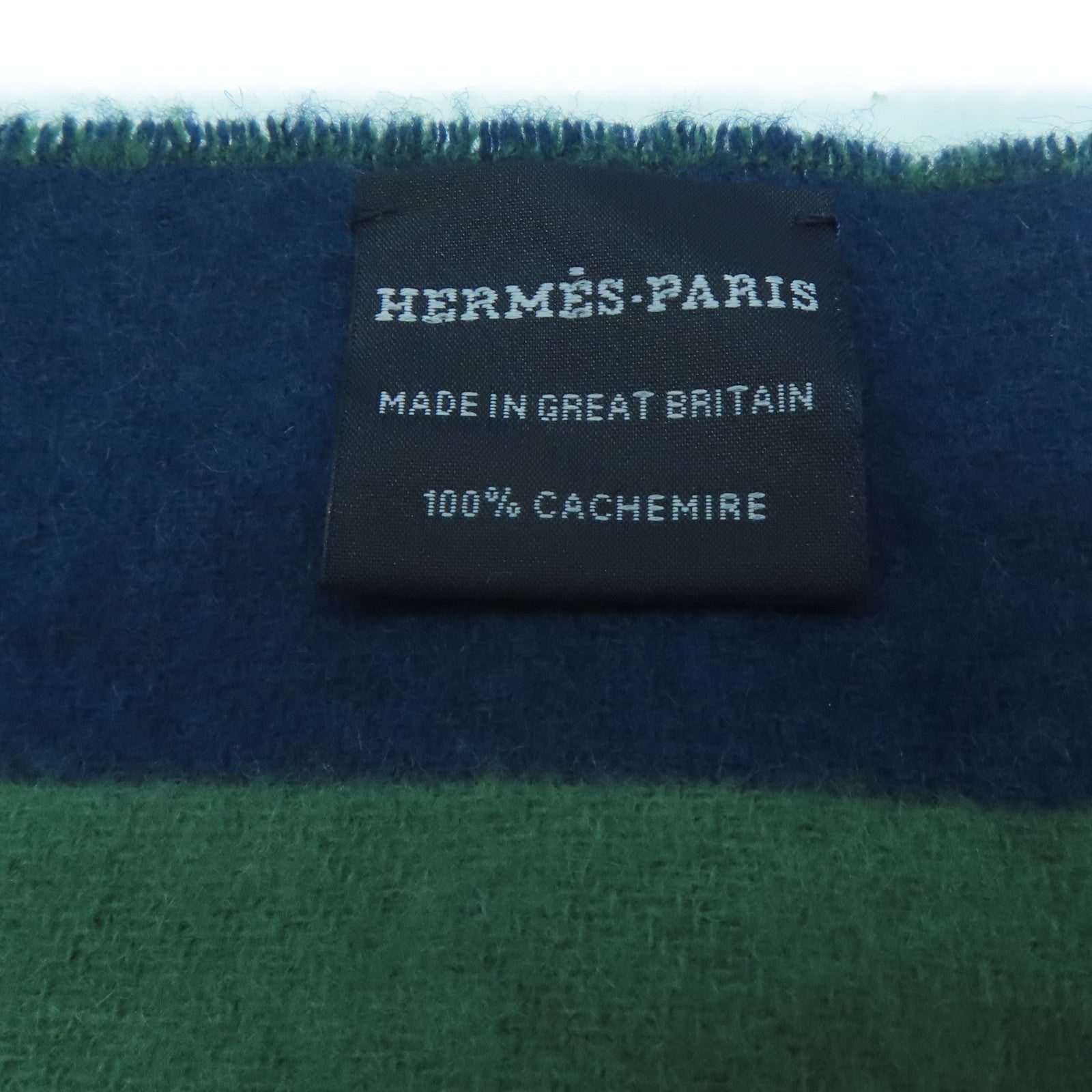 HERMES 羊絨Scarf圍巾綠色/藍色