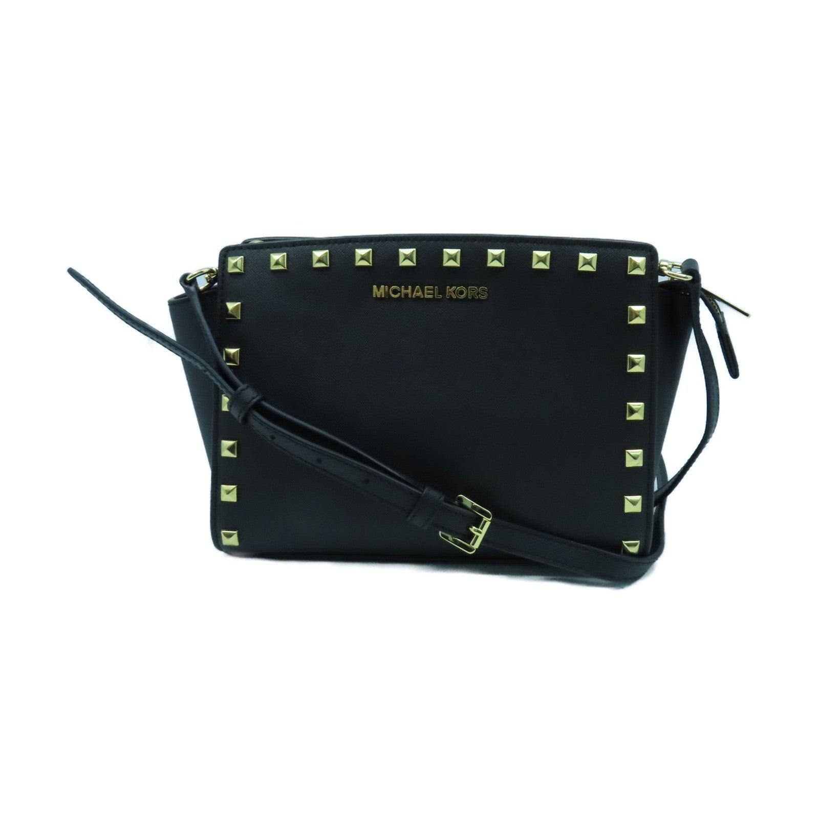 Michael Kors 【激減優惠】牛皮皮革Shoulder Bag金扣肩背袋黑色
