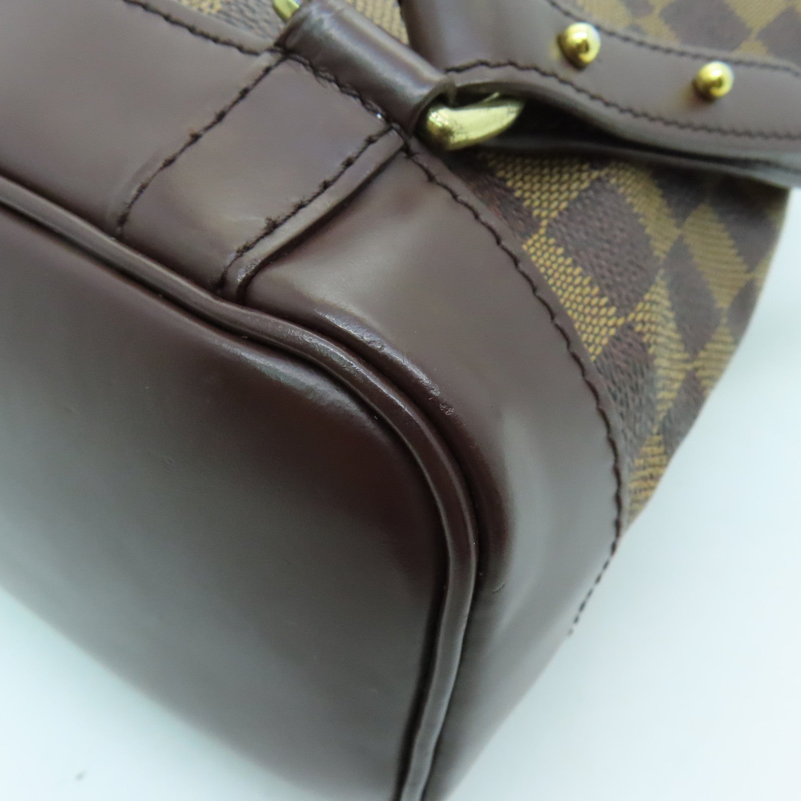 LOUIS VUITTON Damier Soho Centencire Gold Buckle Backpack Brown