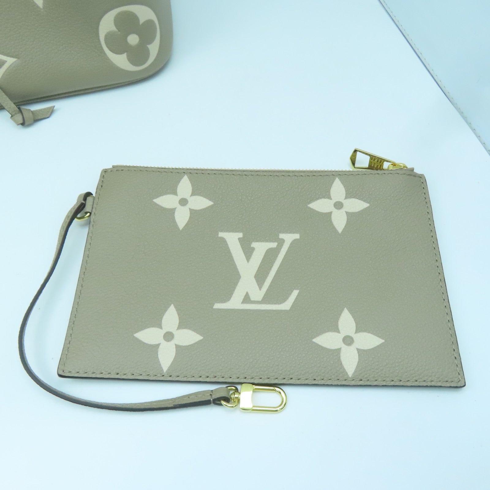 LOUIS VUITTON Monogram Empreinte Neonoe MM Handle Shoulder Bag Beige