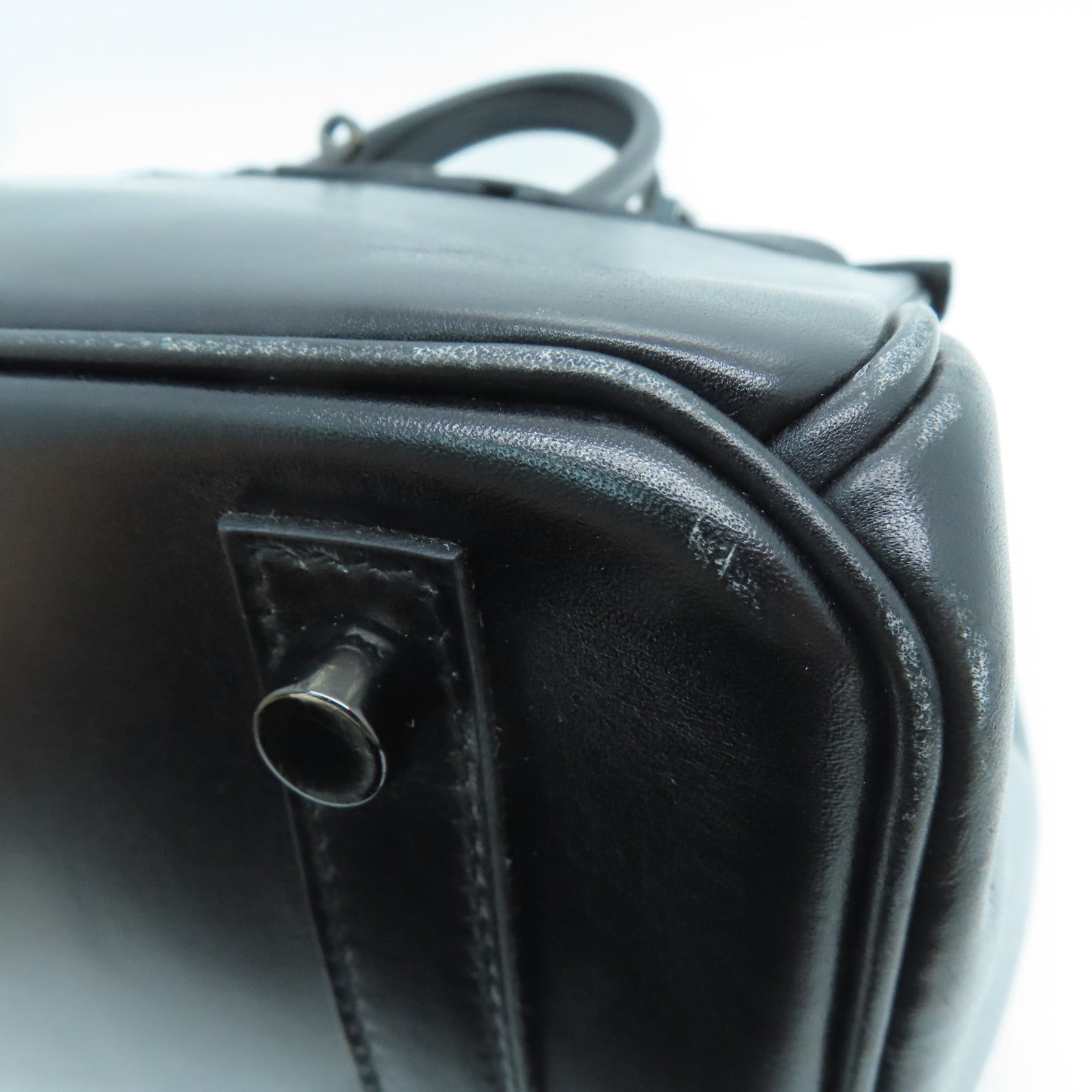 HERMES Box Calf皮革Birkin 30 So Black手挽袋黑色