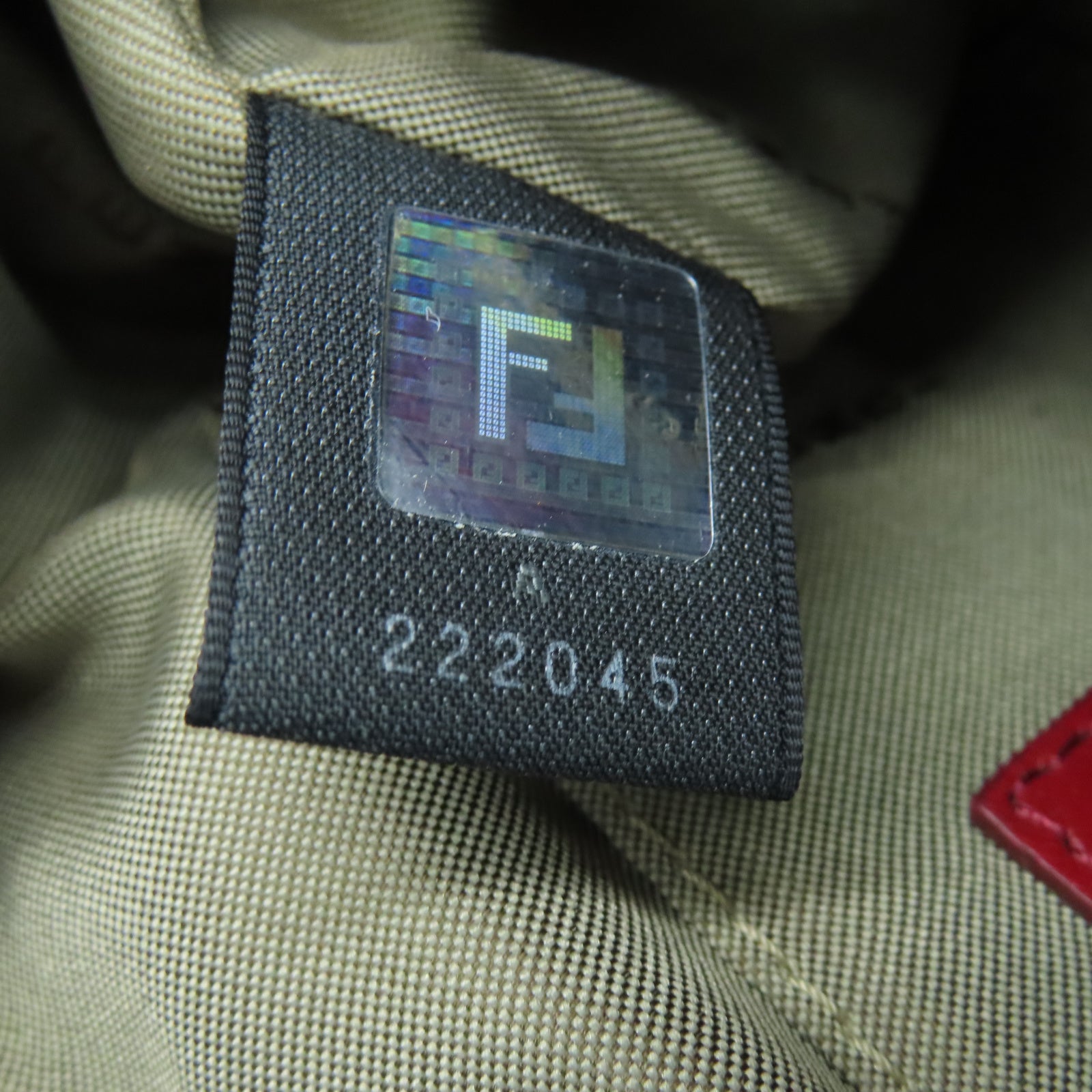 FENDI 帆布Hand Bag金扣手挽袋棕色/紅色