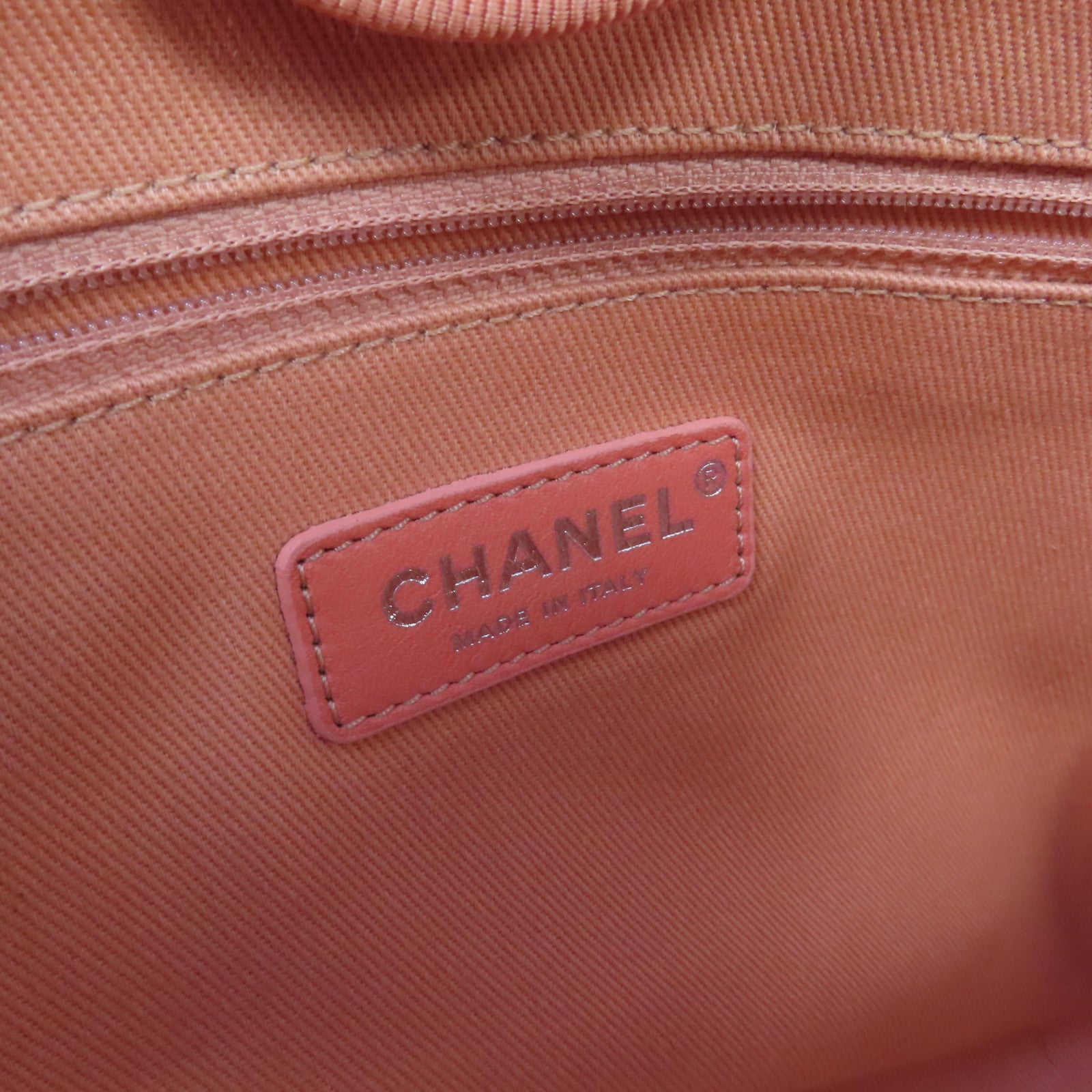 CHANEL 帆布Deauville Tote金扣鏈帶肩背袋粉紅色