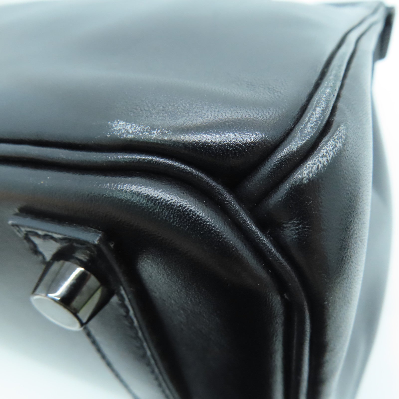 HERMES Box Calf皮革Birkin 30 So Black手挽袋黑色