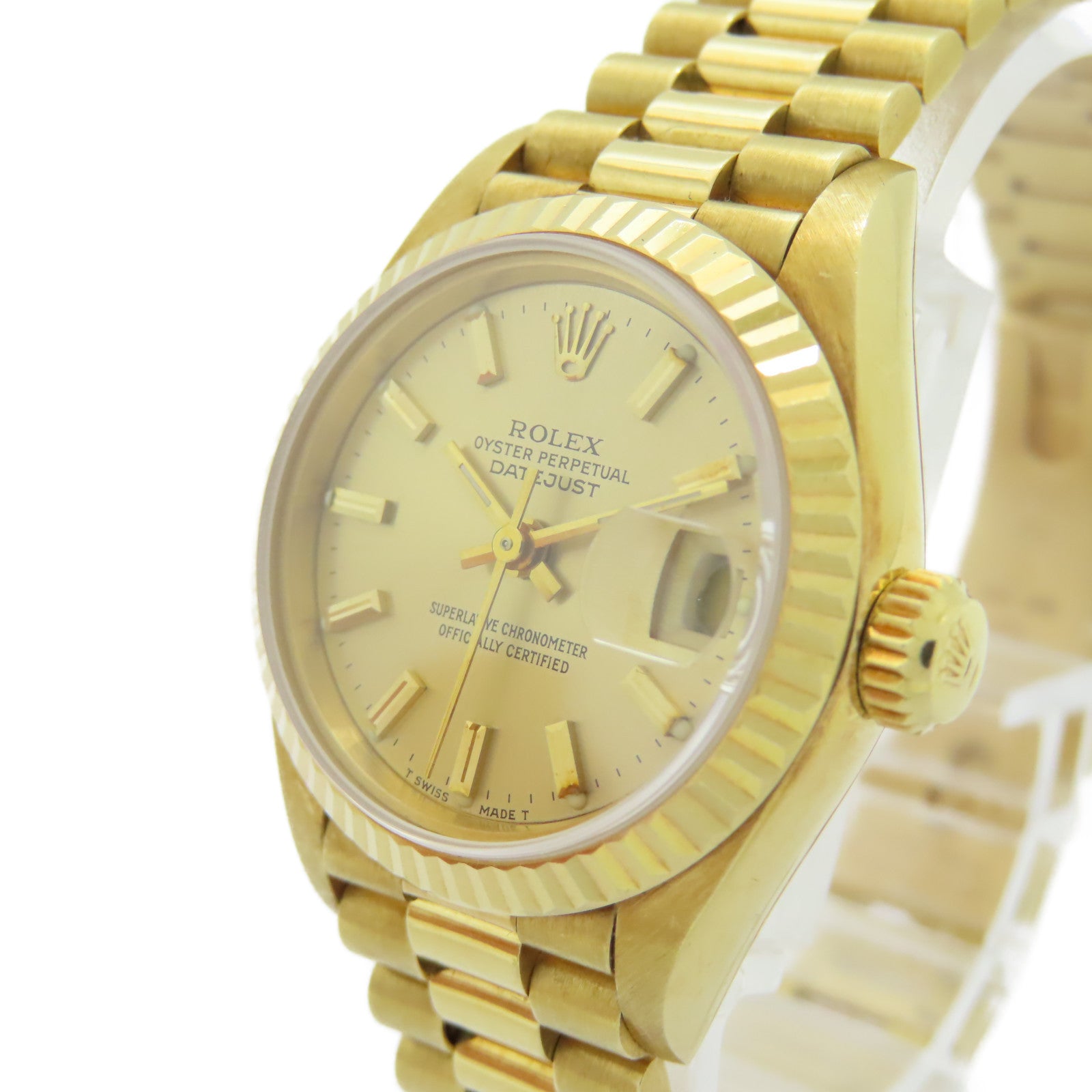 ROLEX Datejust 18K黄金手錶自動機芯金色