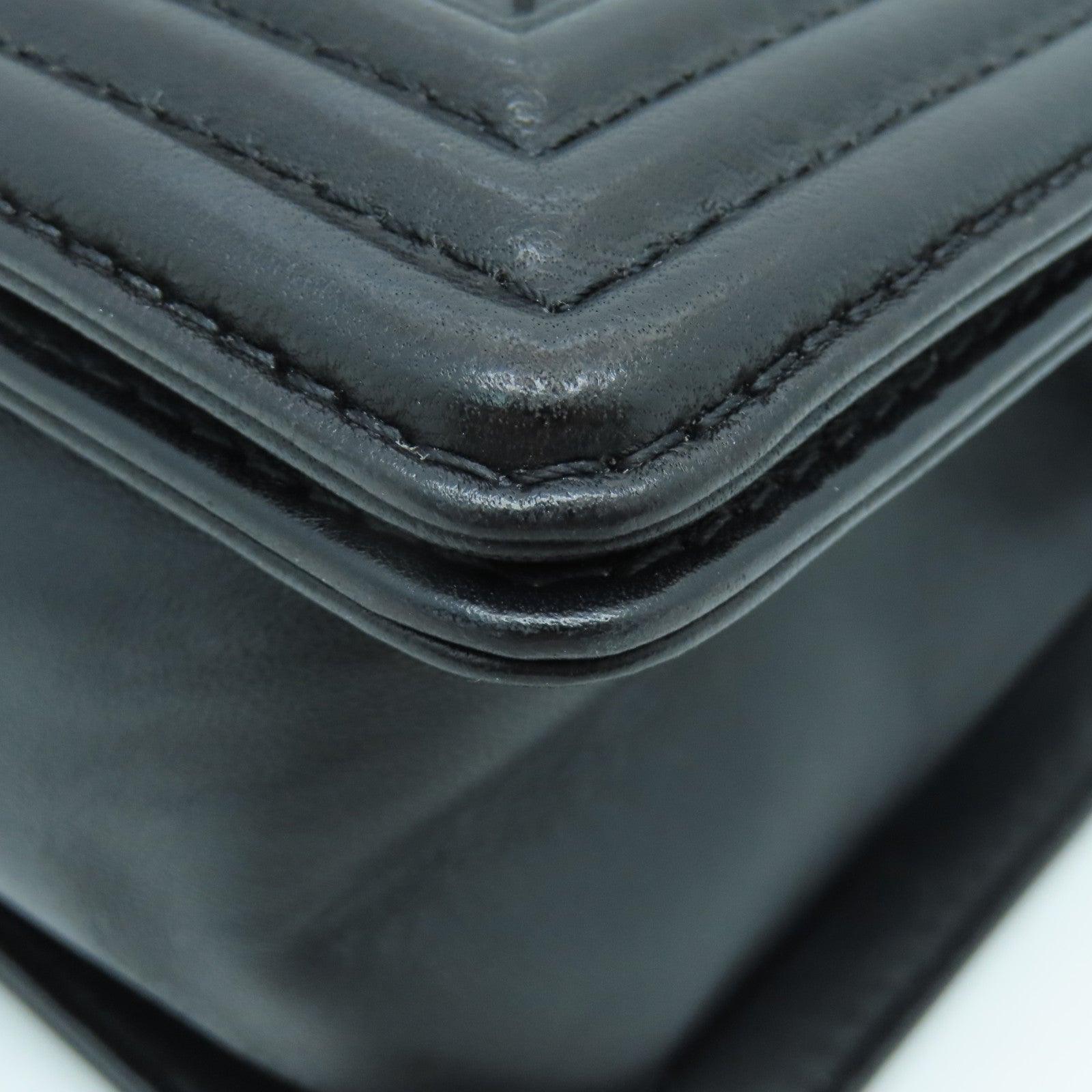 CHANEL 羊皮皮革Chain Shoulder Bag链带肩背袋黑色