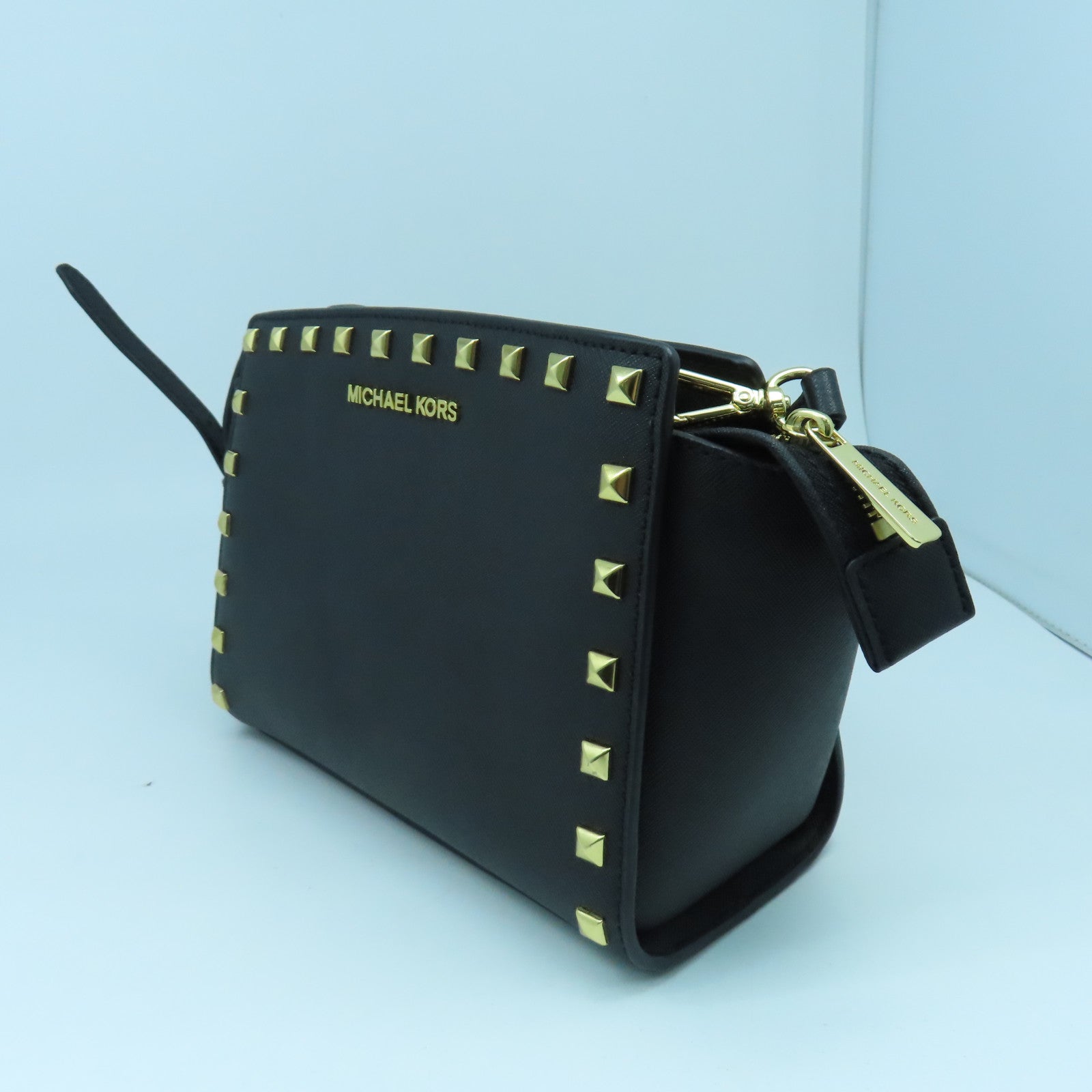 Michael Kors 【激減優惠】牛皮皮革Shoulder Bag金扣肩背袋黑色