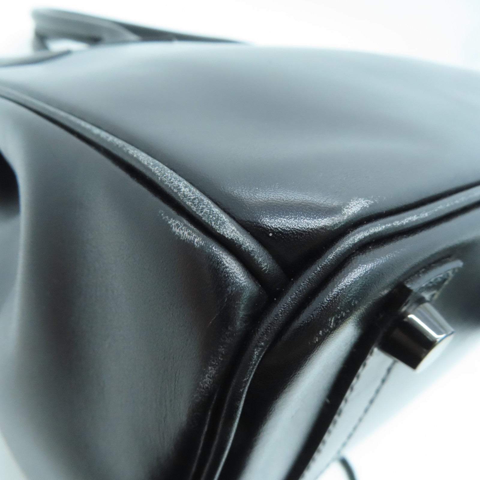 HERMES Box Calf皮革Birkin 30 So Black手挽袋黑色