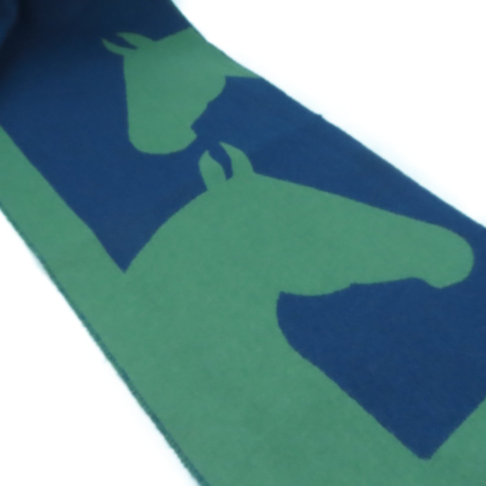 HERMES 羊絨Scarf圍巾綠色/藍色